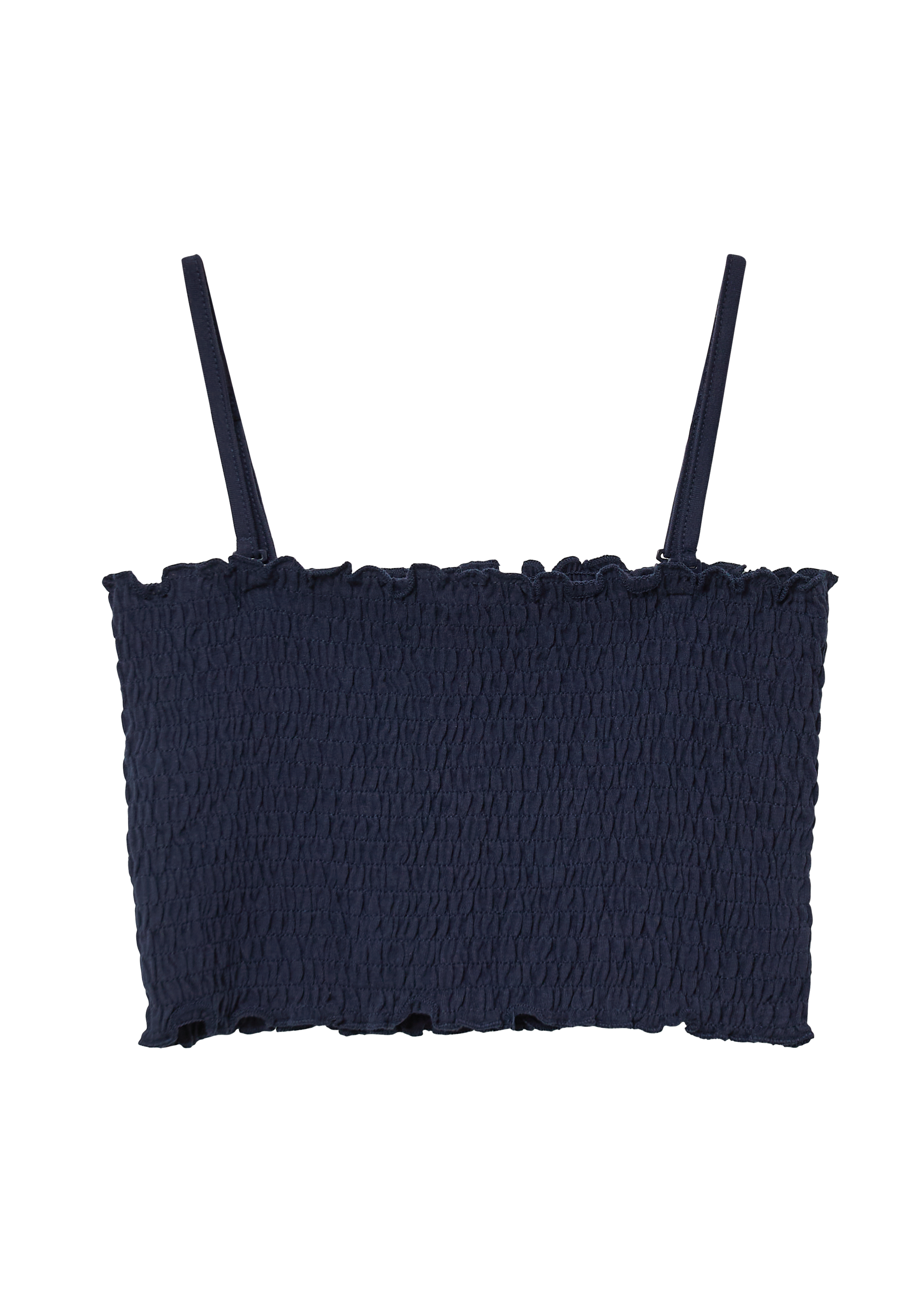 s.Oliver - Gesmoktes Crop-Top mit abnehmbaren Spaghettiträgern, Mädchen, blau