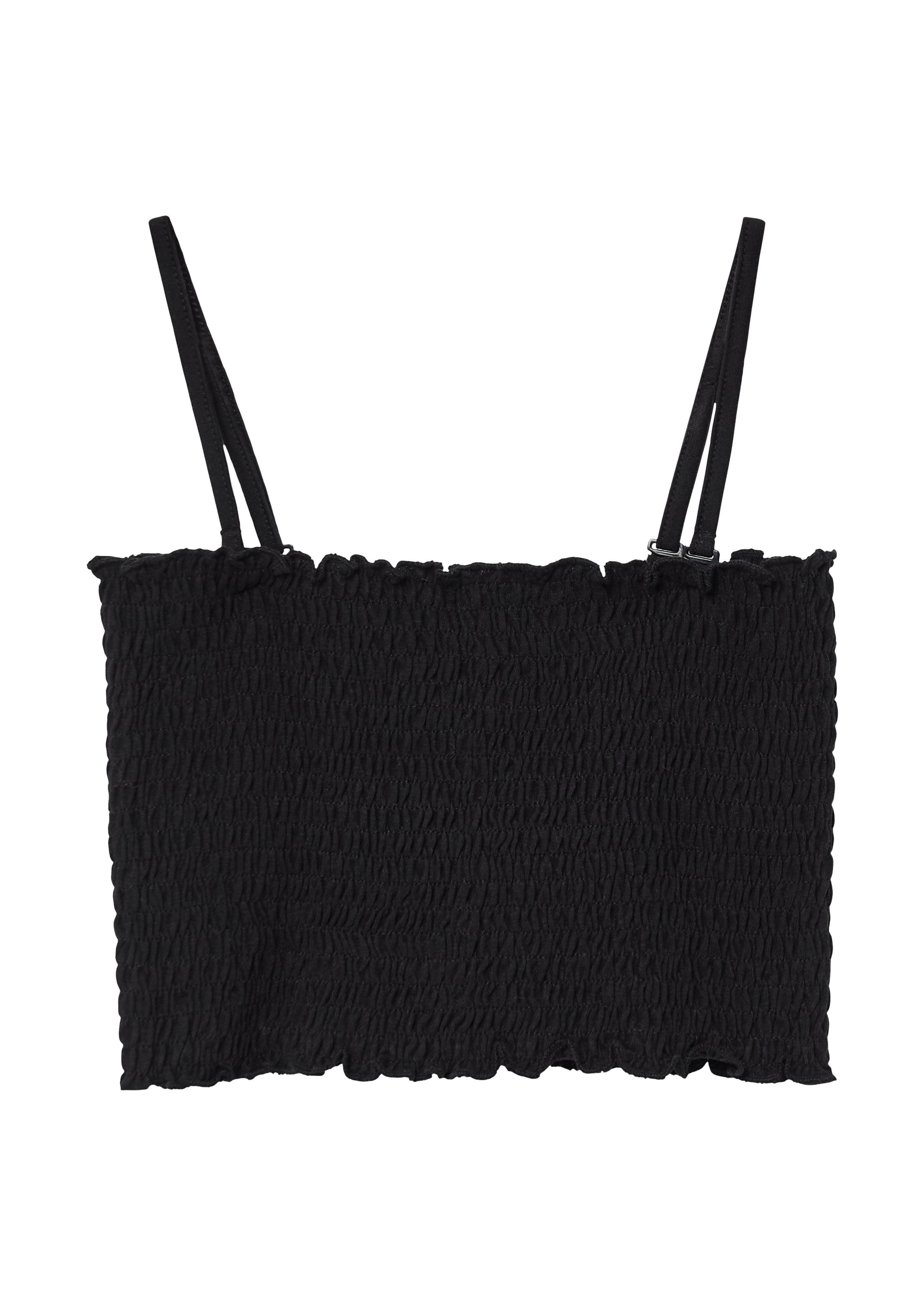 s.Oliver - Gesmoktes Crop-Top mit abnehmbaren Spaghettiträgern, Mädchen, schwarz