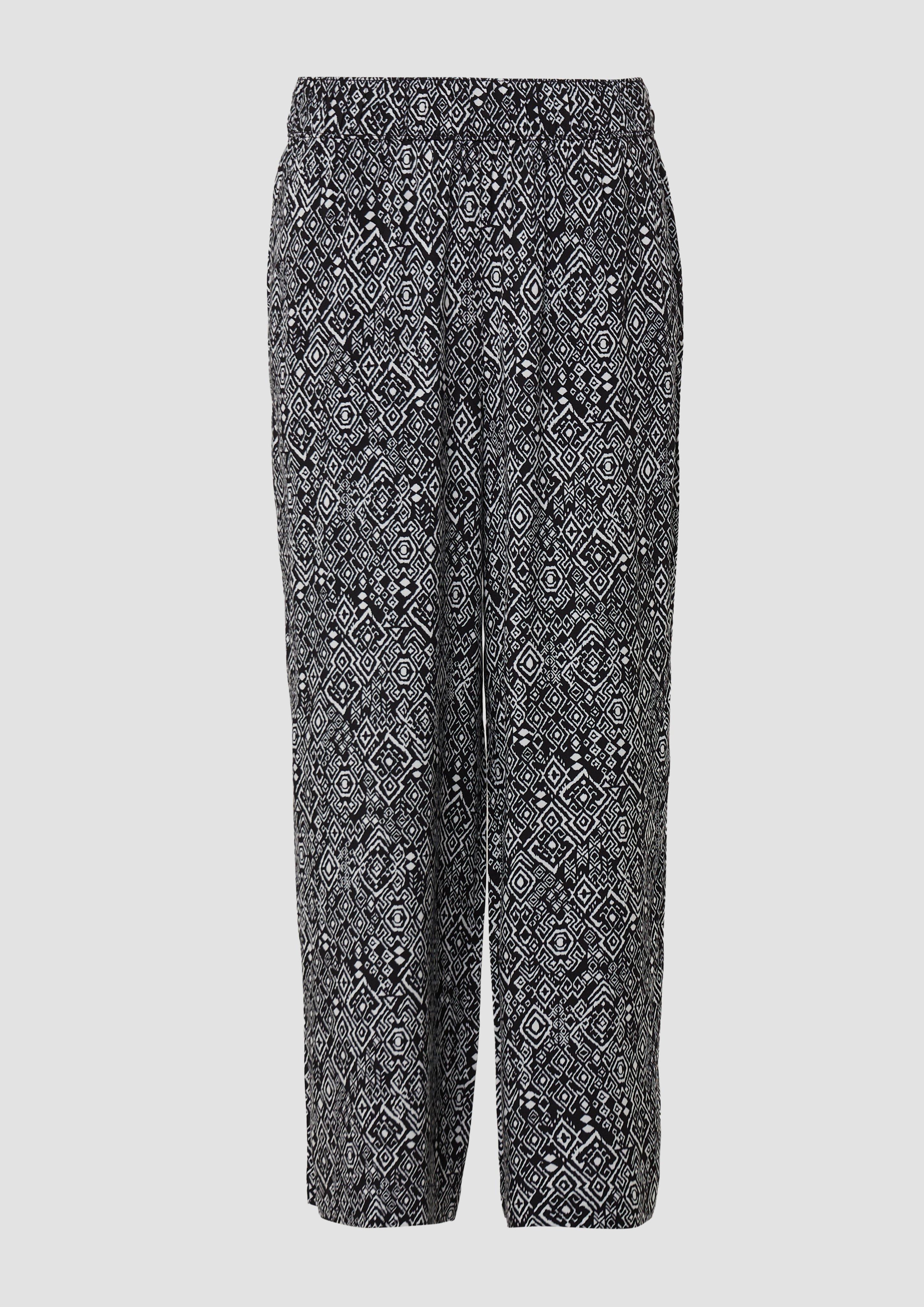 s.Oliver - Culotte aus Viskose mit Elastikbund, Damen, schwarz