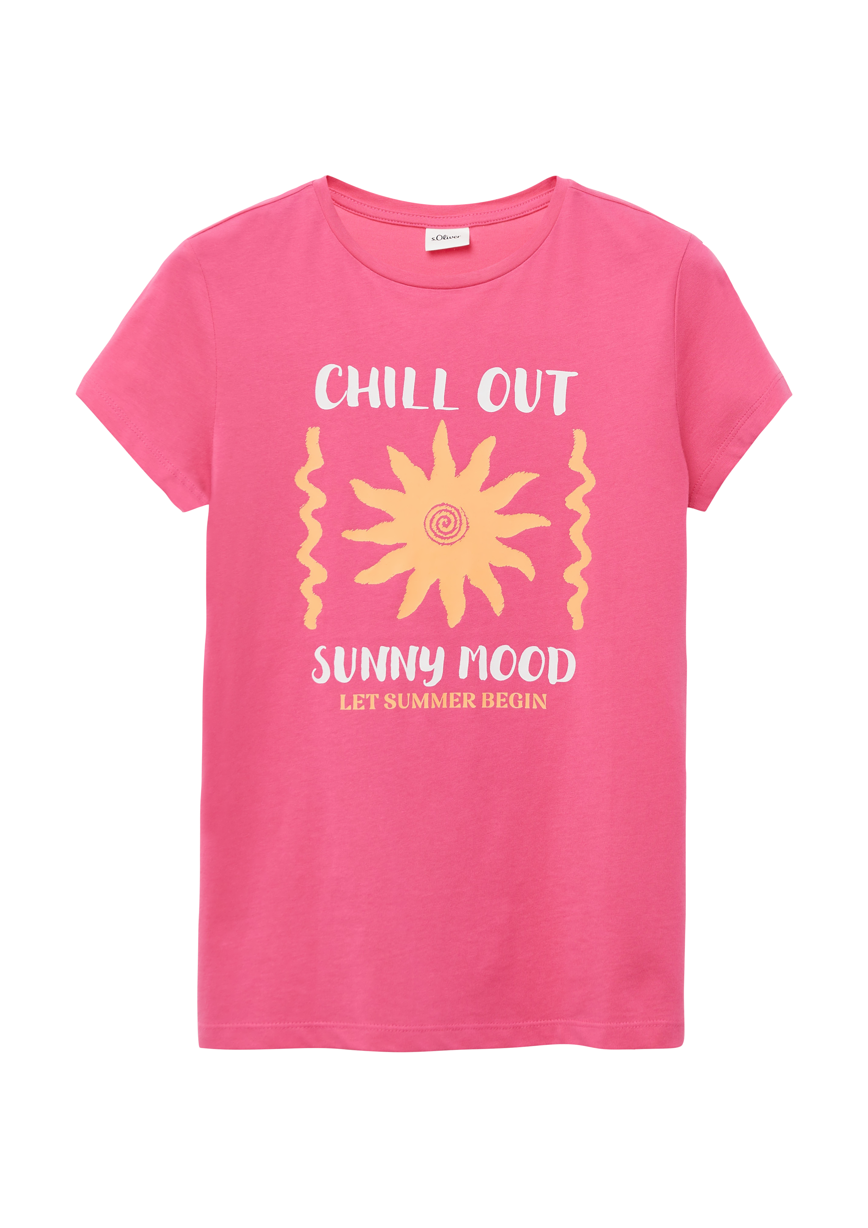 s.Oliver - T-Shirt im Loose Fit mit Frontprint, Mädchen, Rosa