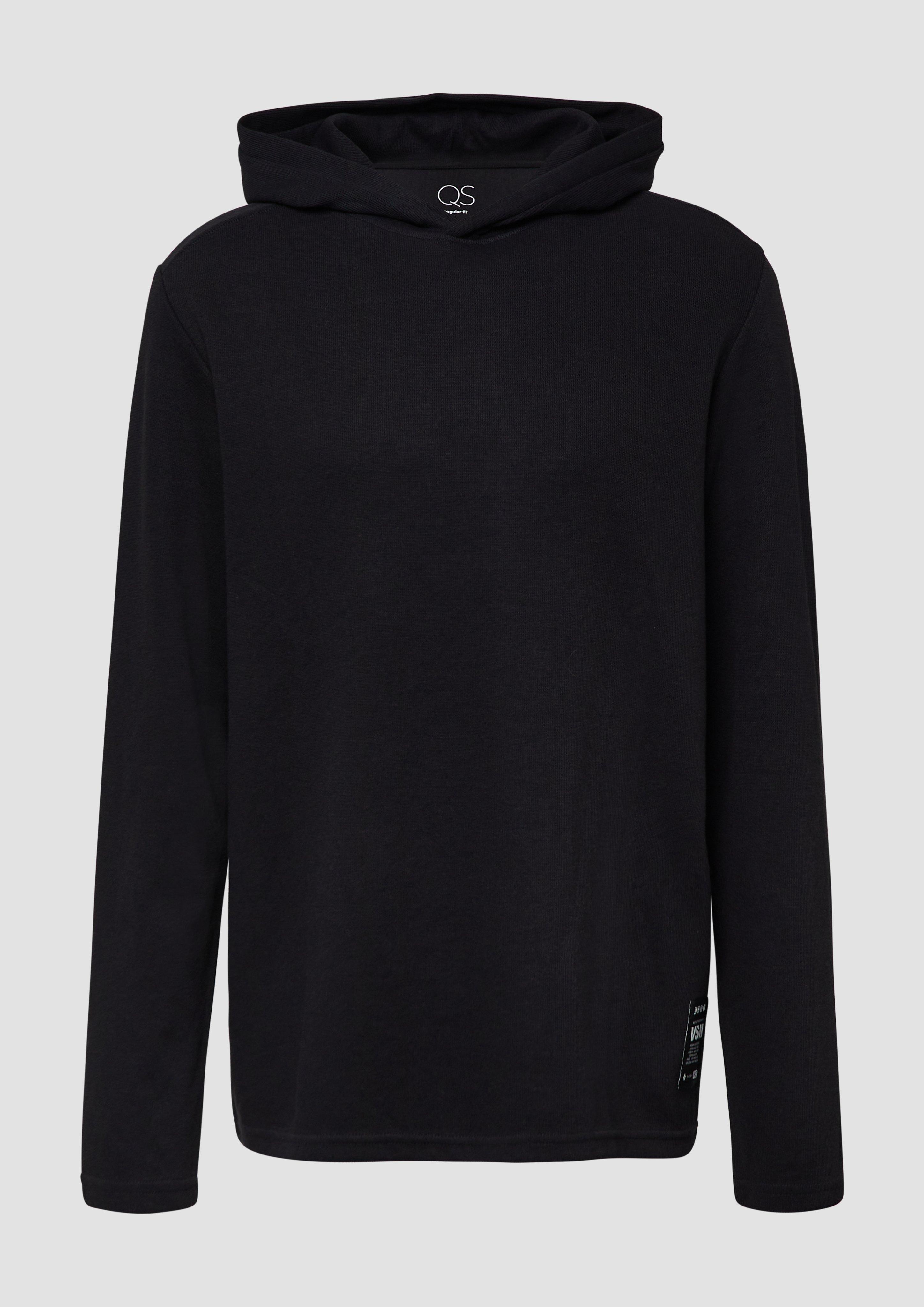 QS - Hoodie aus Rippware, Herren, schwarz
