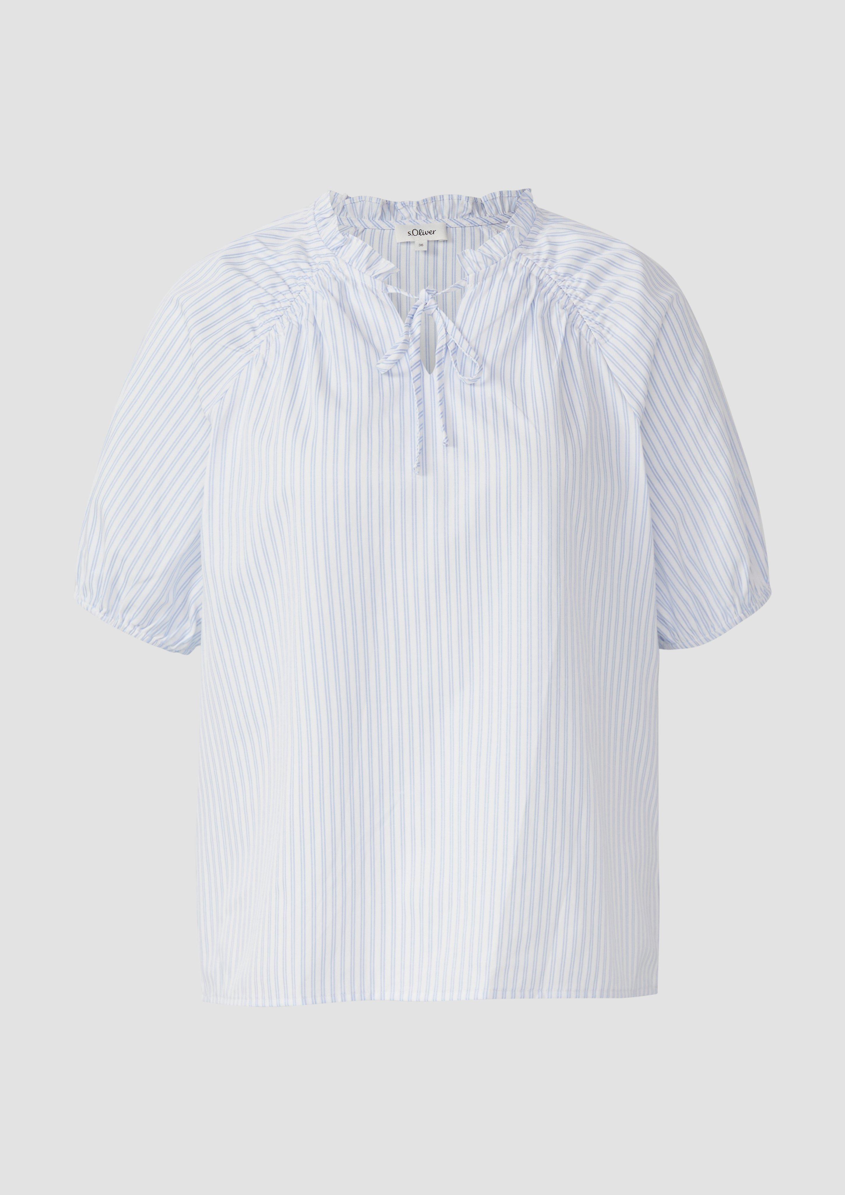s.Oliver - Bluse im Relaxed Fit mit Rüschenkragen, Damen, creme