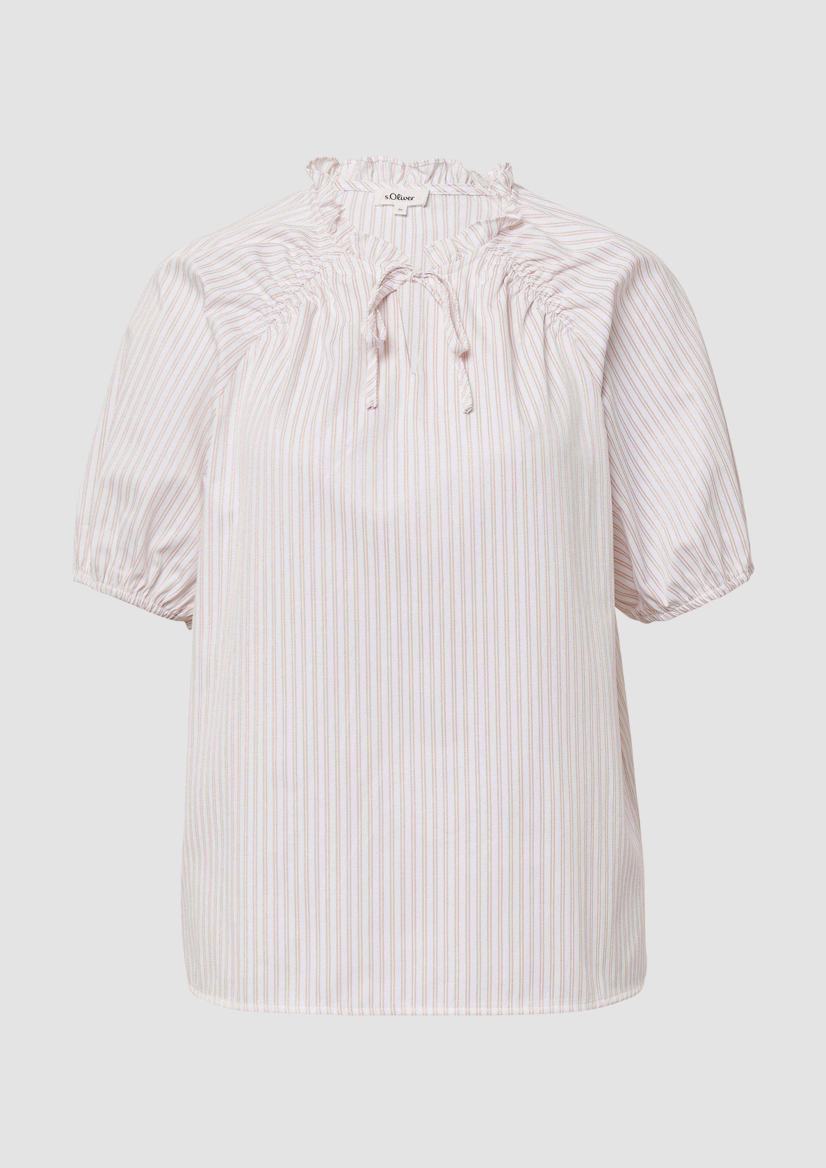 s.Oliver - Bluse im Relaxed Fit mit Rüschenkragen, Damen, Rosa