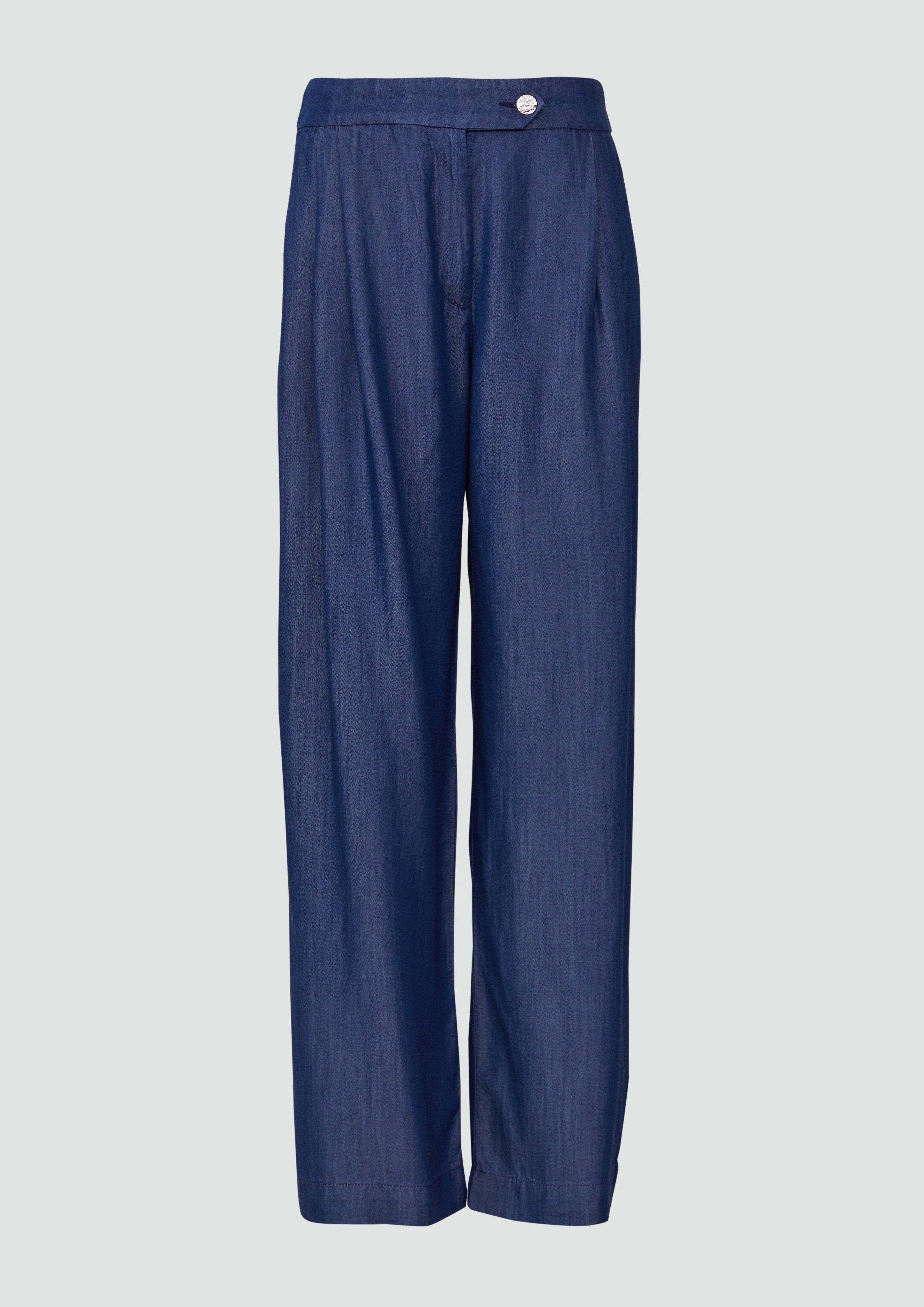 s.Oliver - Relaxed-Fit-Hose in Denim-Optik mit Extra Wide Leg, Damen, blau