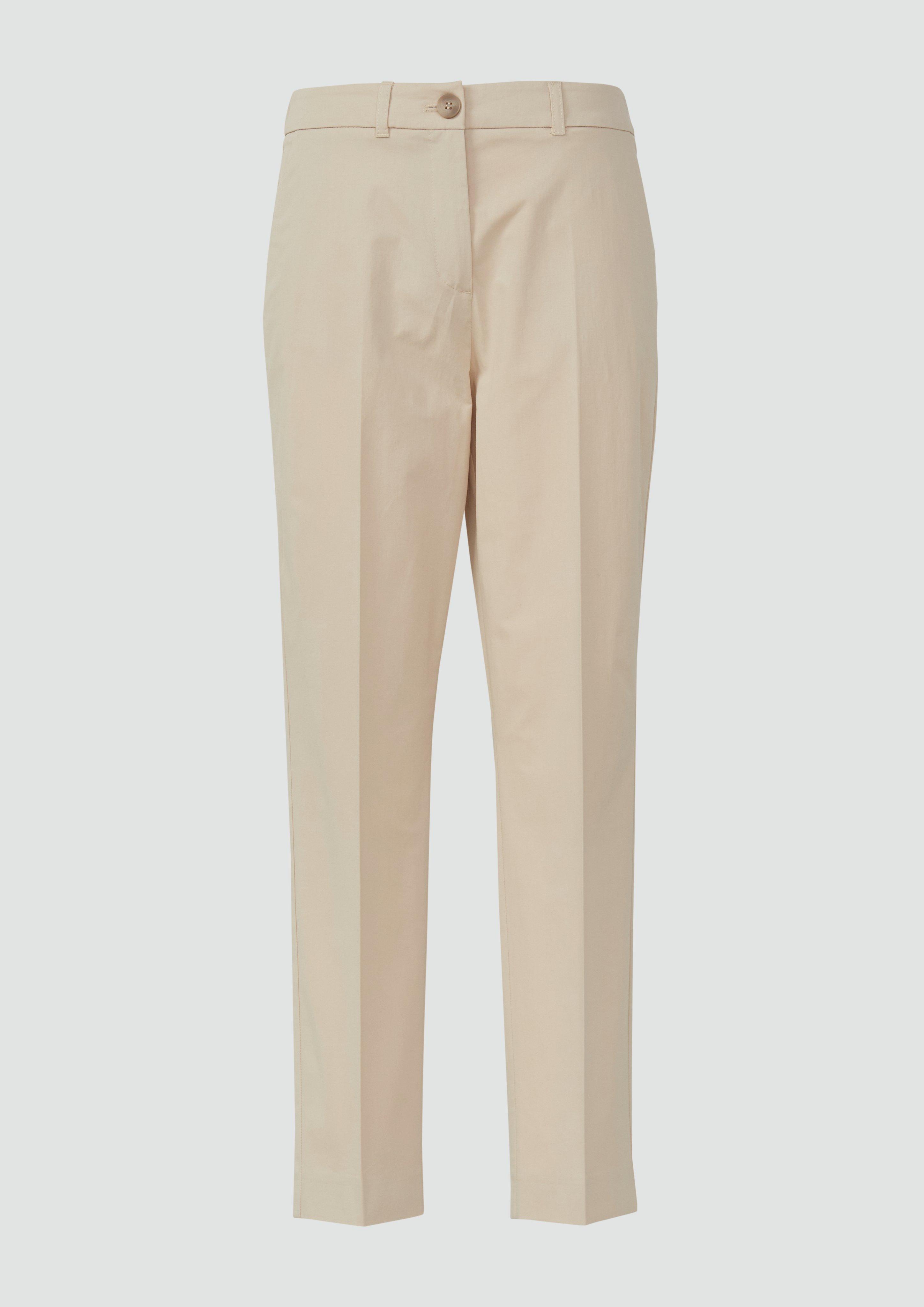 s.Oliver - Chinohose aus Baumwollmix im Slim Fit, Damen, Beige