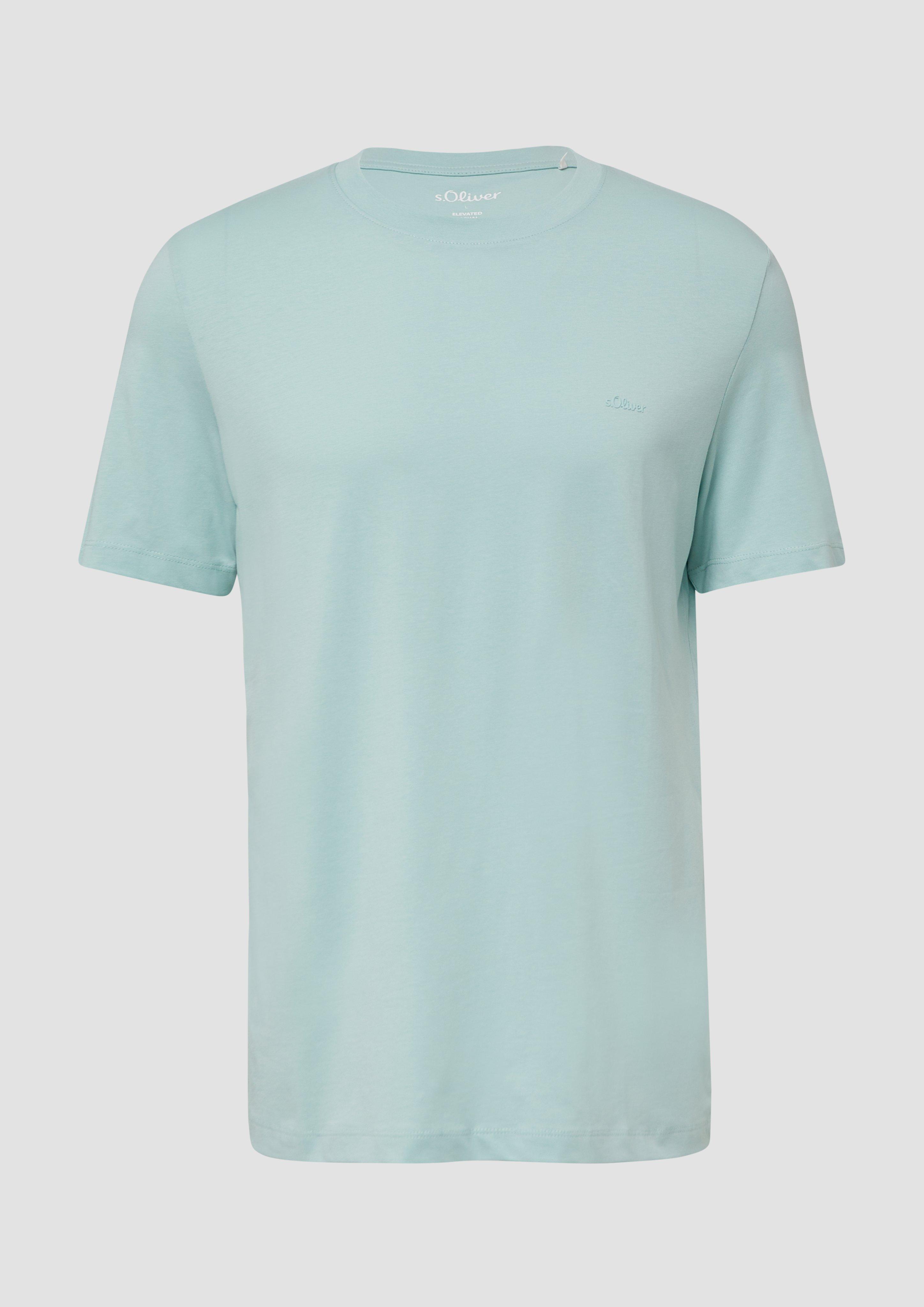 Thumbnail - s.Oliver - Baumwoll-T-Shirt mit Logo-Print, Herren, türkis