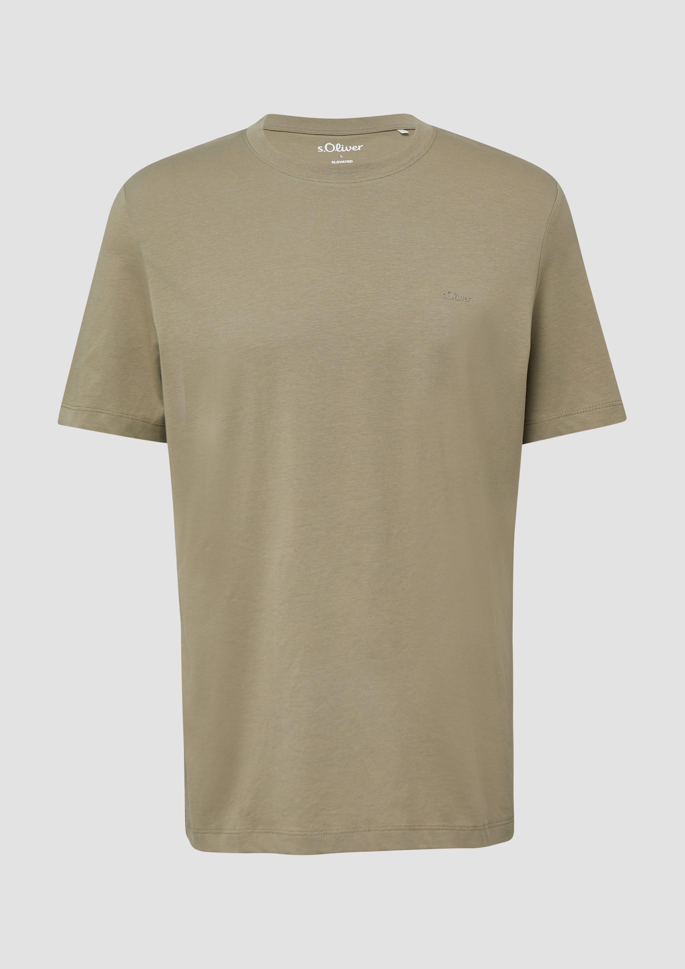 Thumbnail - s.Oliver - Baumwoll-T-Shirt mit Logo-Print, Herren, Grün