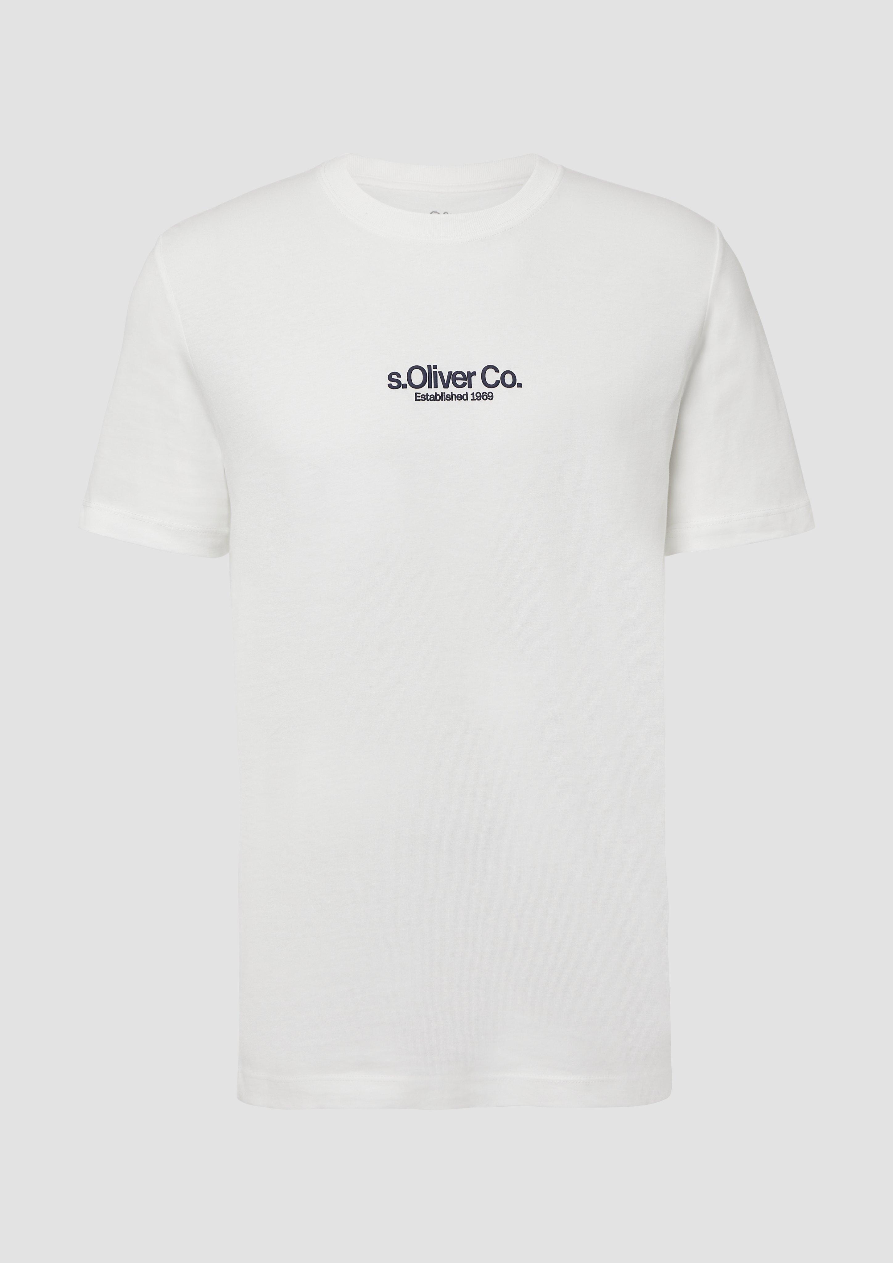 s.Oliver - T-Shirt aus Baumwolle mit Logo-Print, Herren, weiß
