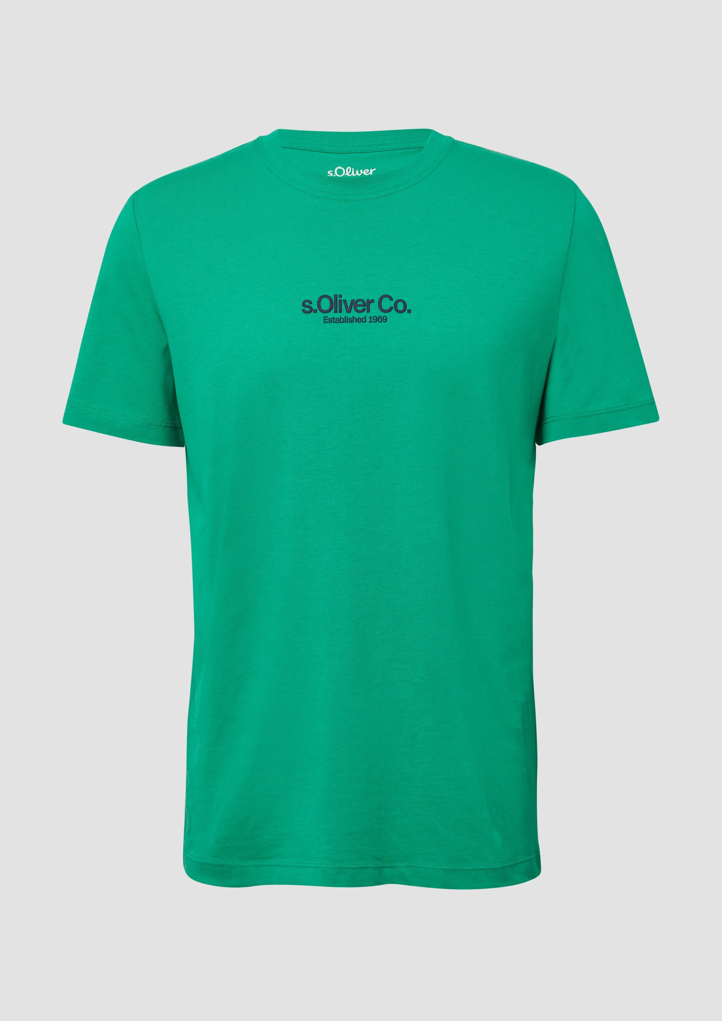 s.Oliver - T-Shirt aus Baumwolle mit Logo-Print, Herren, grün