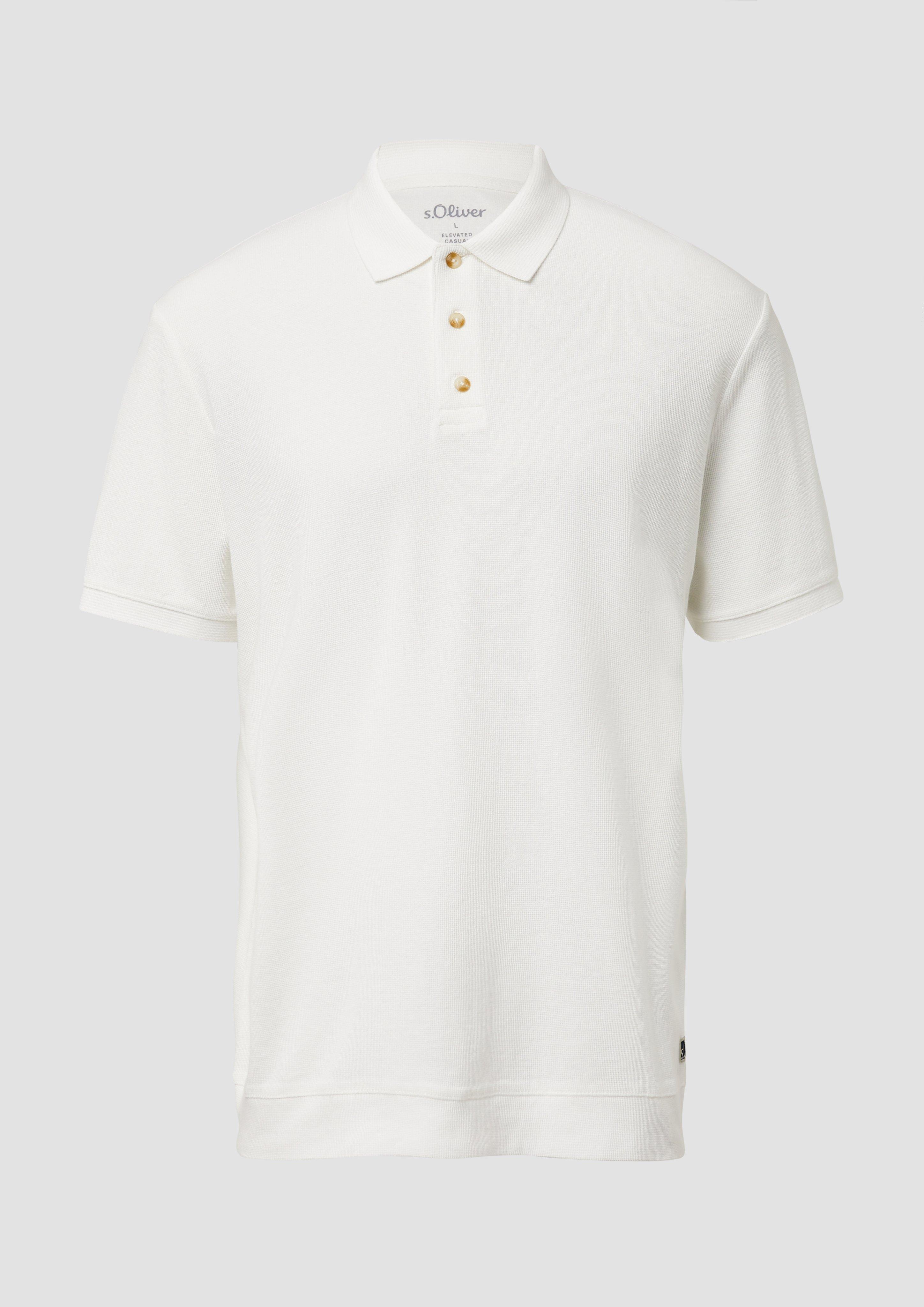 s.Oliver - Poloshirt aus Waffelpiqué, Herren, weiß