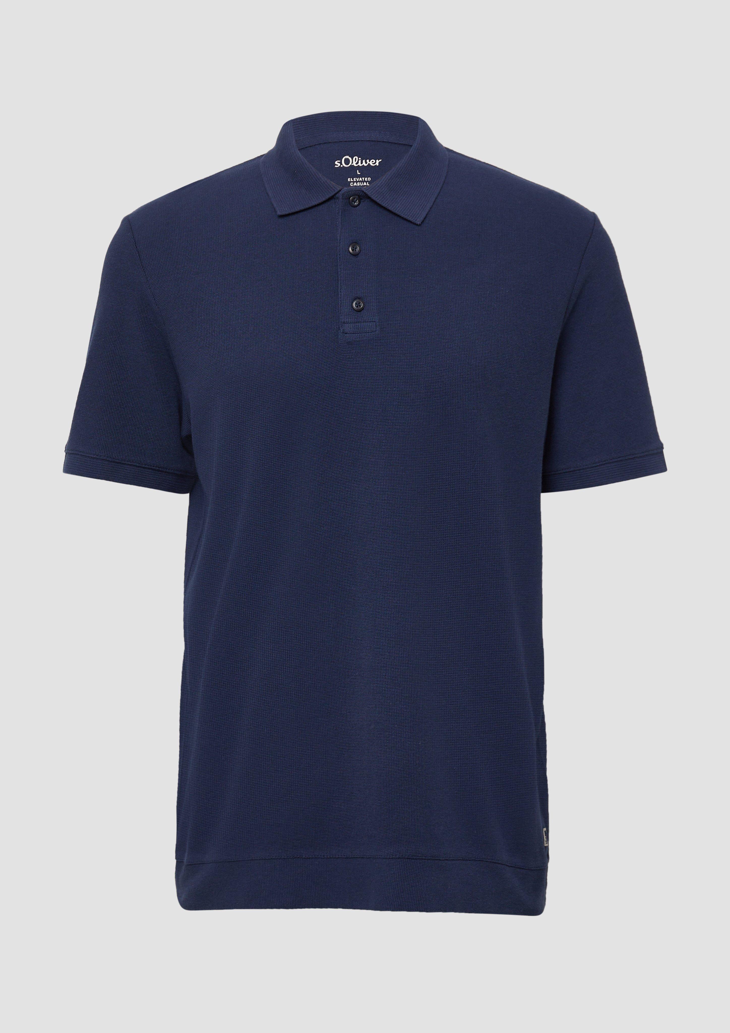 s.Oliver - Poloshirt aus Waffelpiqué, Herren, blau