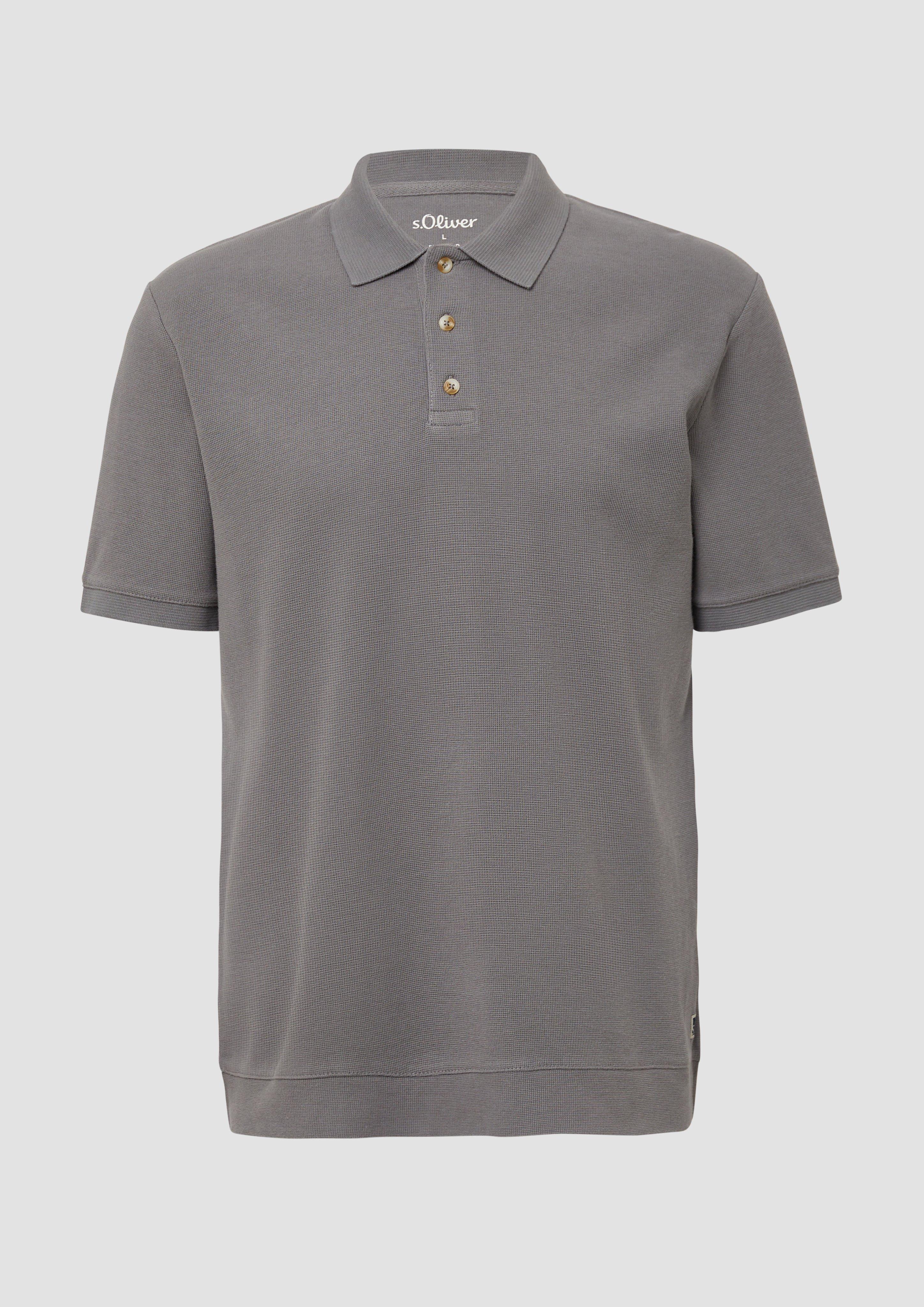 s.Oliver - Poloshirt aus Waffelpiqué, Herren, grau