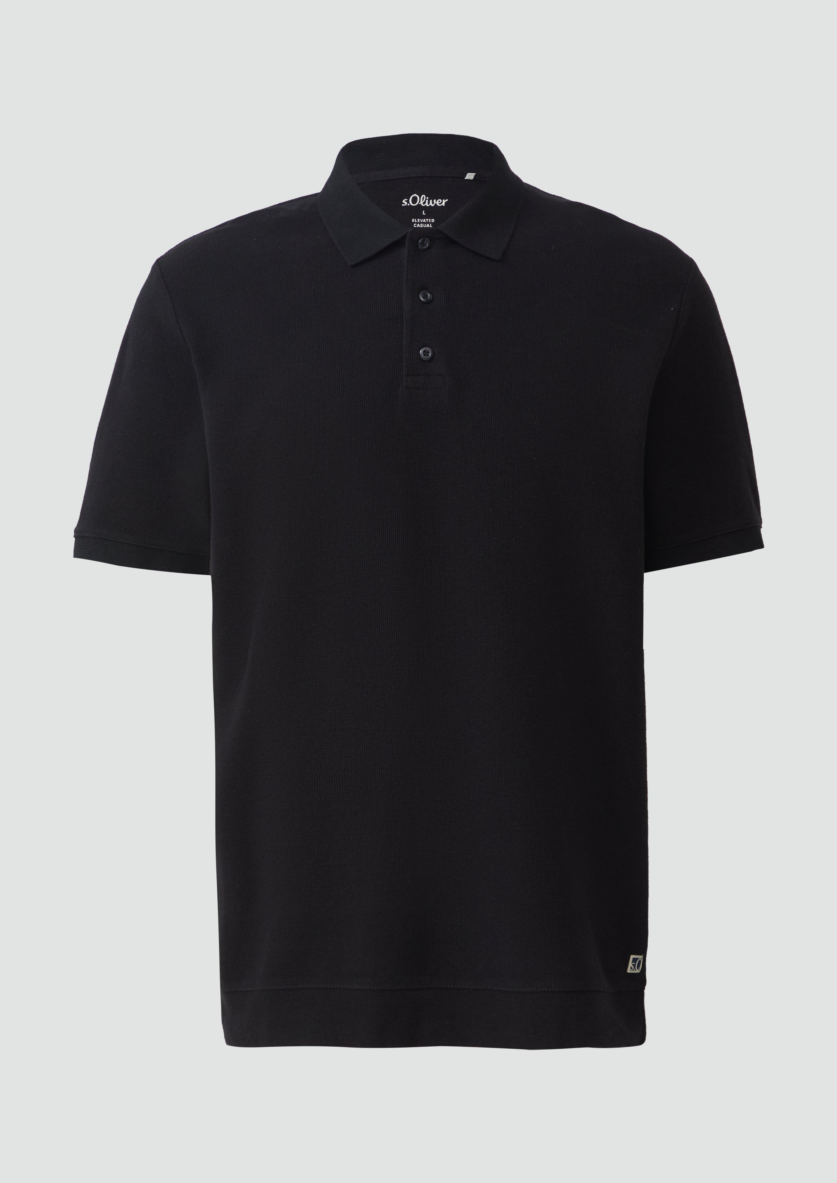 s.Oliver - Poloshirt aus Waffelpiqué, Herren, schwarz