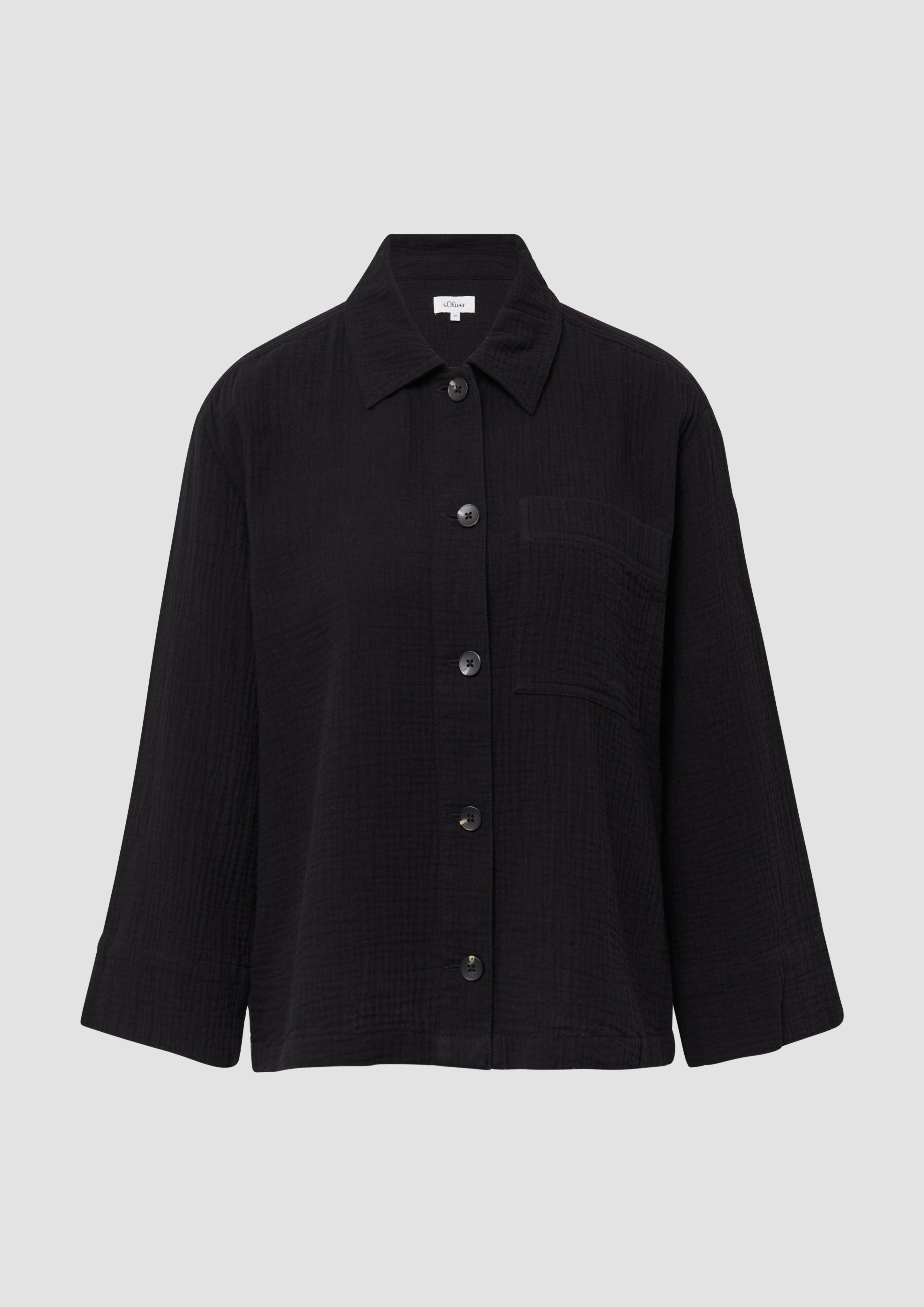 s.Oliver - Blusen-Overshirt aus Musselin, Damen, schwarz