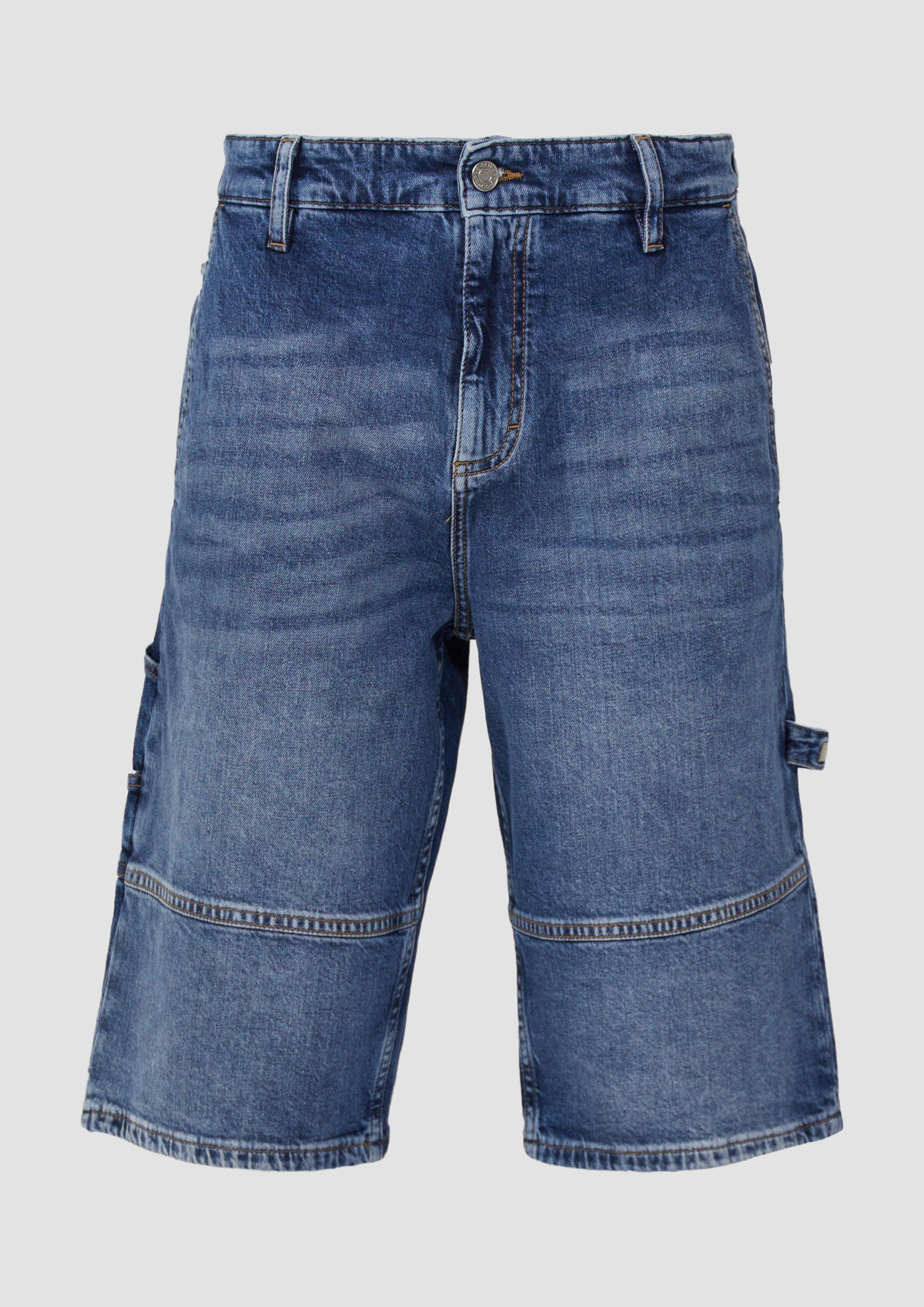 s.Oliver - Jeans-Bermuda / Relaxed Fit / Mid Rise / Carpenter Style, Herren, blau