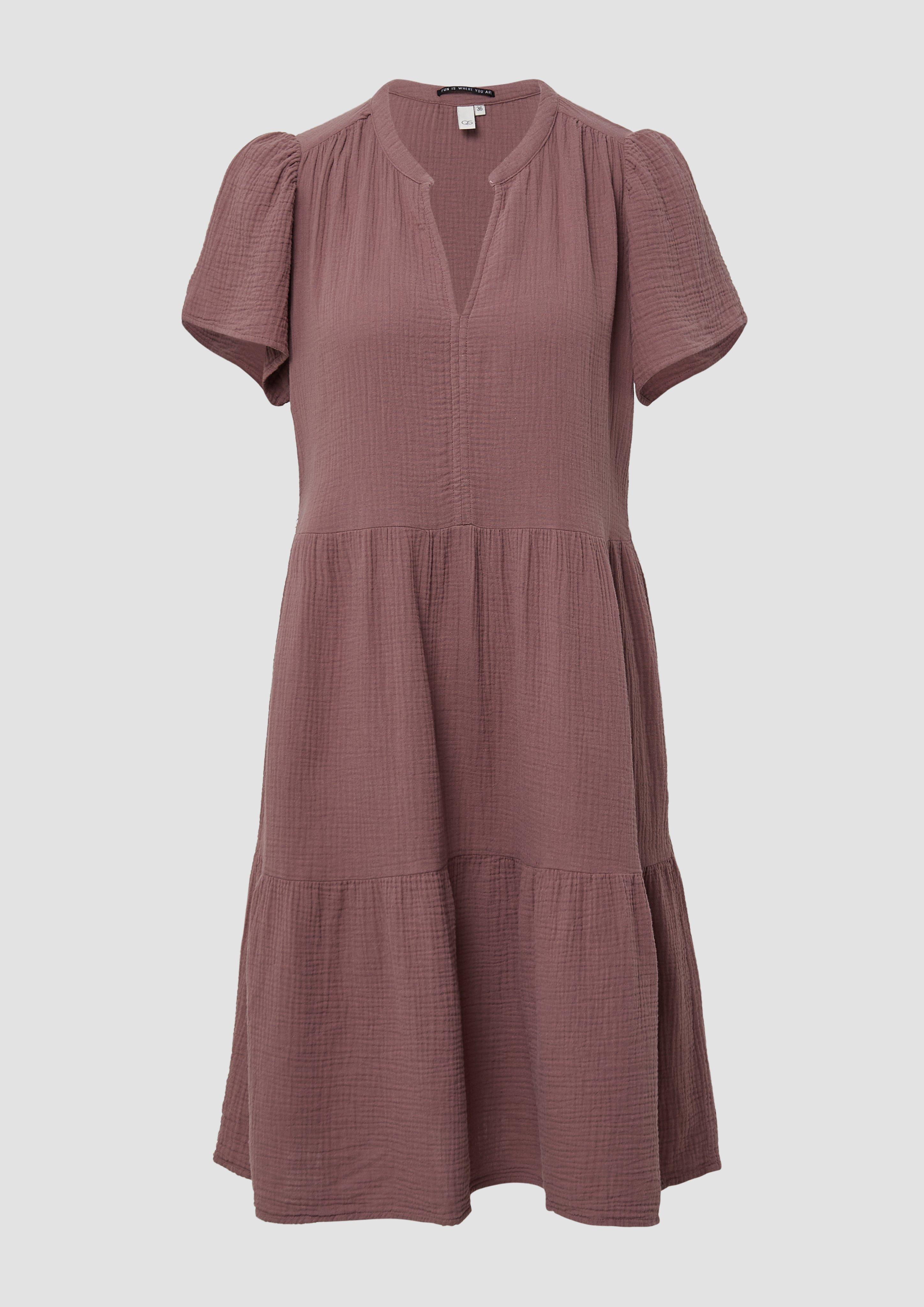 QS - Volantkleid aus Musselin, Damen, lila