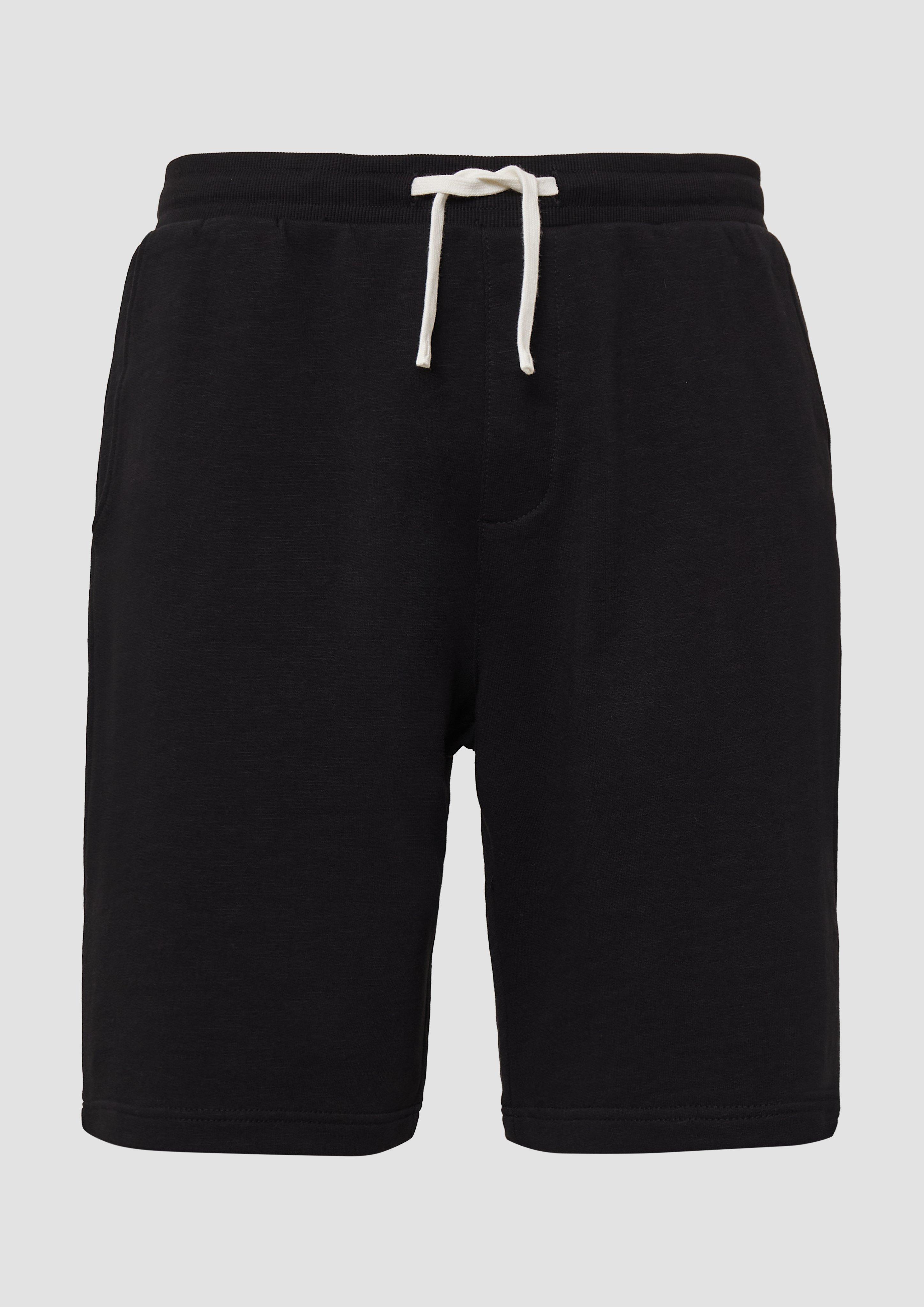 s.Oliver - Detroit: Sweat-Bermuda mit Flammgarnstruktur im Relaxed Fit, Herren, schwarz