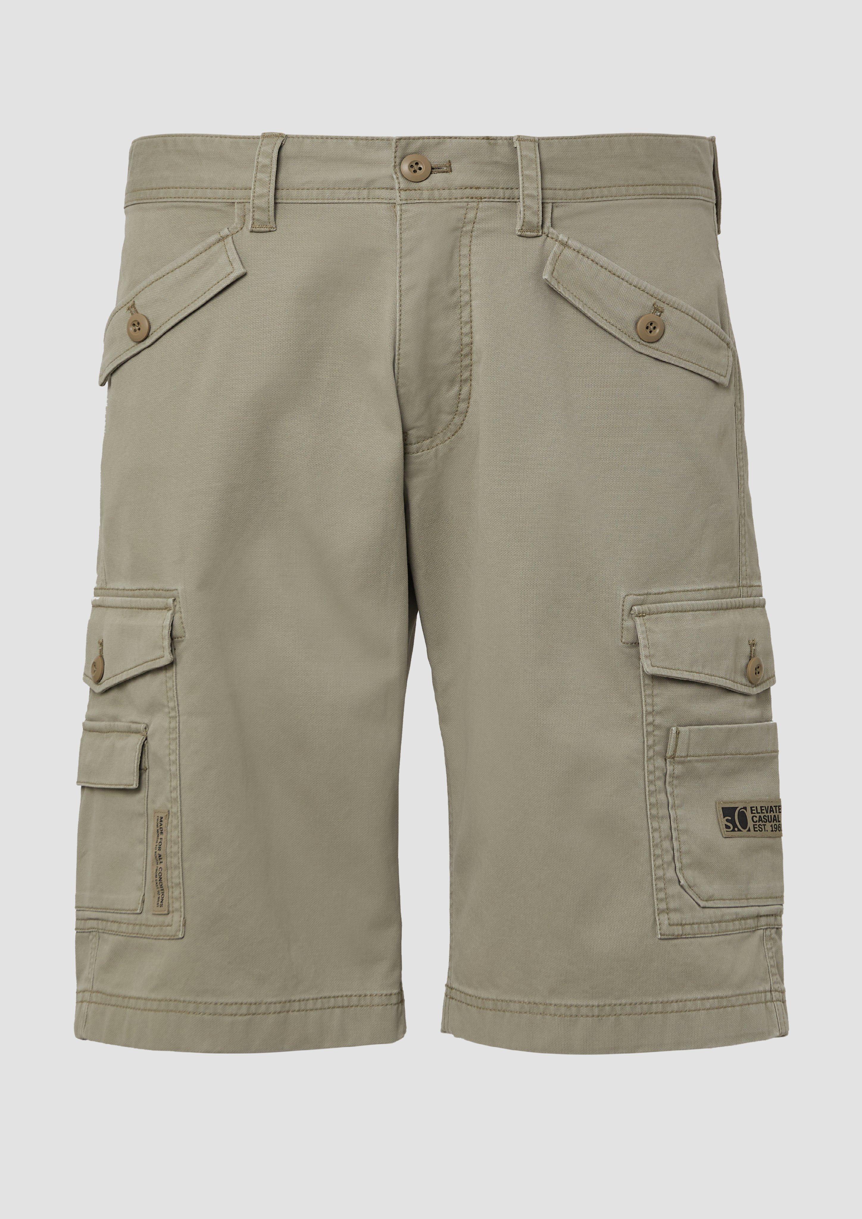 s.Oliver - File: Strukturierte Cargo-Bermuda Relaxed Fit, Herren, Grün