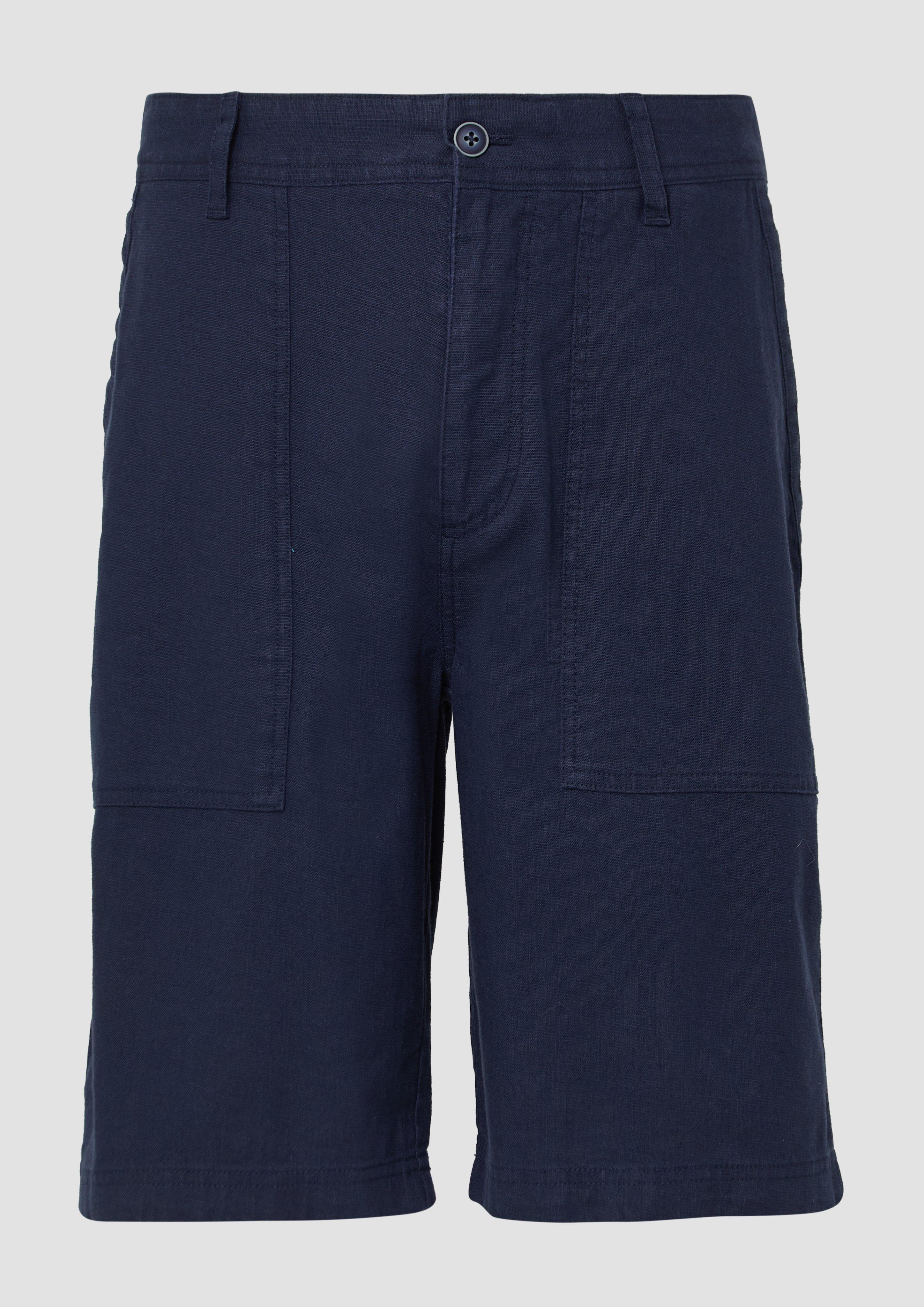 s.Oliver - Leinenmix-Bermuda im Relaxed Fit, Herren, blau