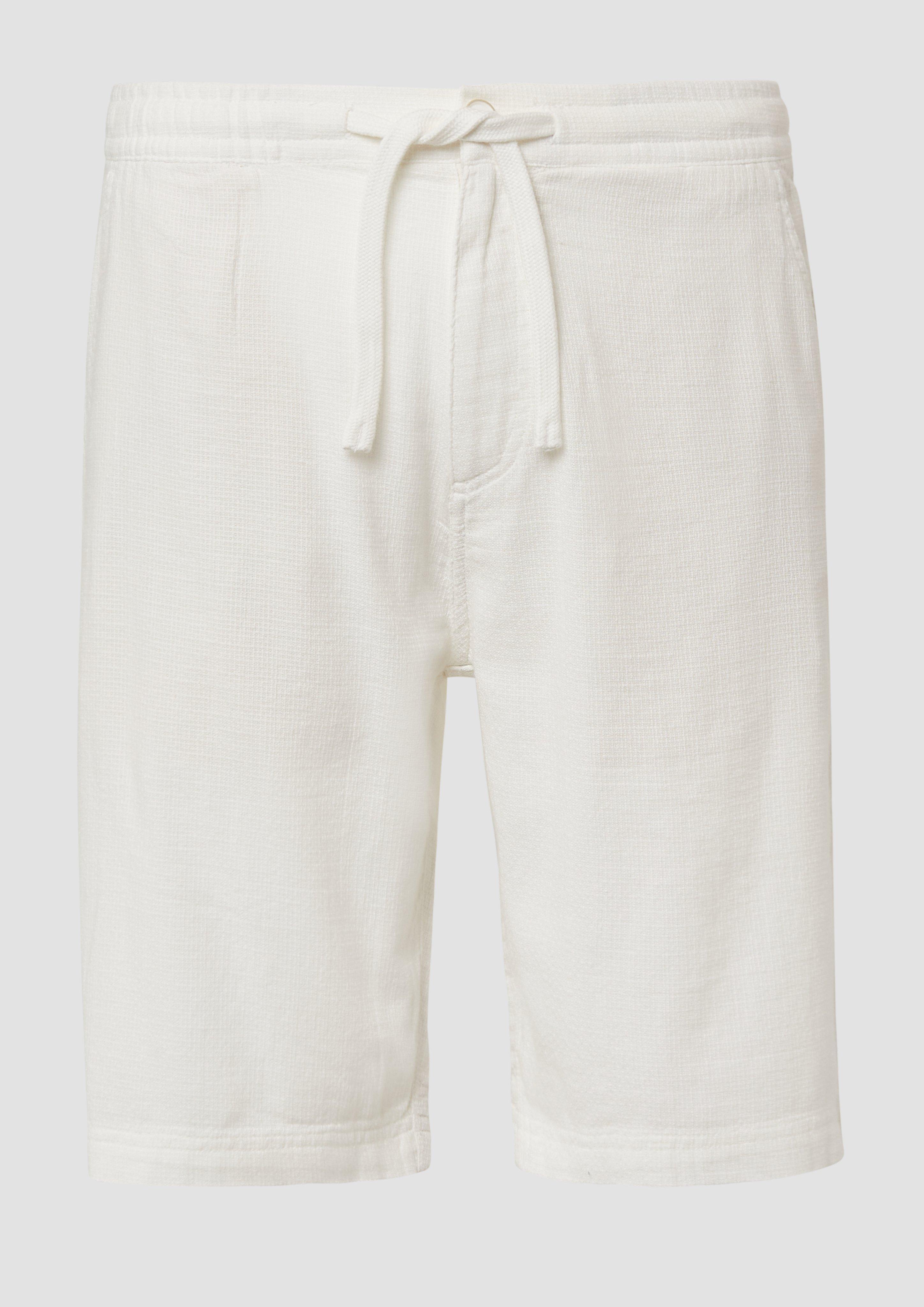 s.Oliver - Leichte Shorts mit Struktur im Relaxed Fit, Herren, weiß