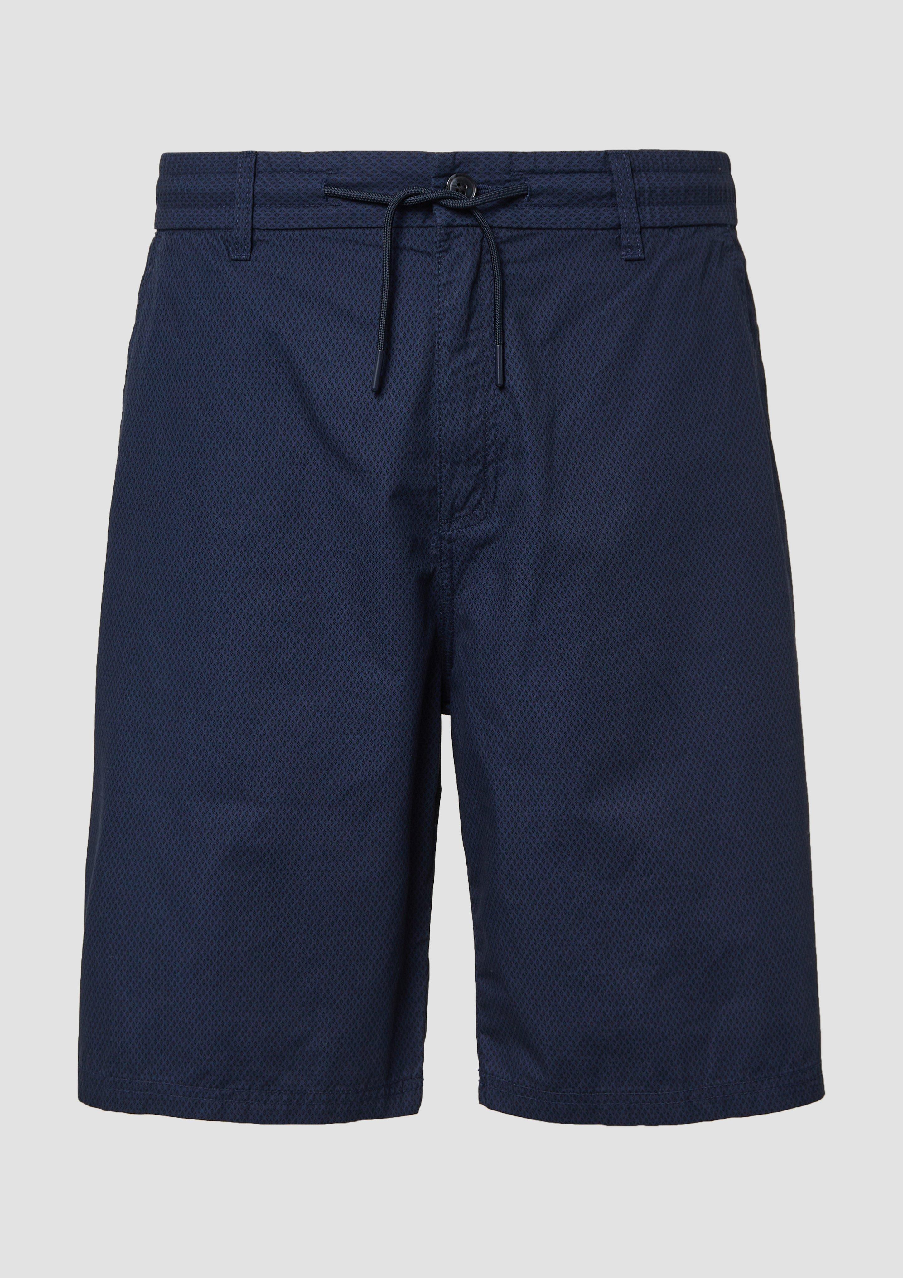 s.Oliver - Relaxed-Fit-Bermuda mit Minimalmuster und Elastikbund, Herren, blau