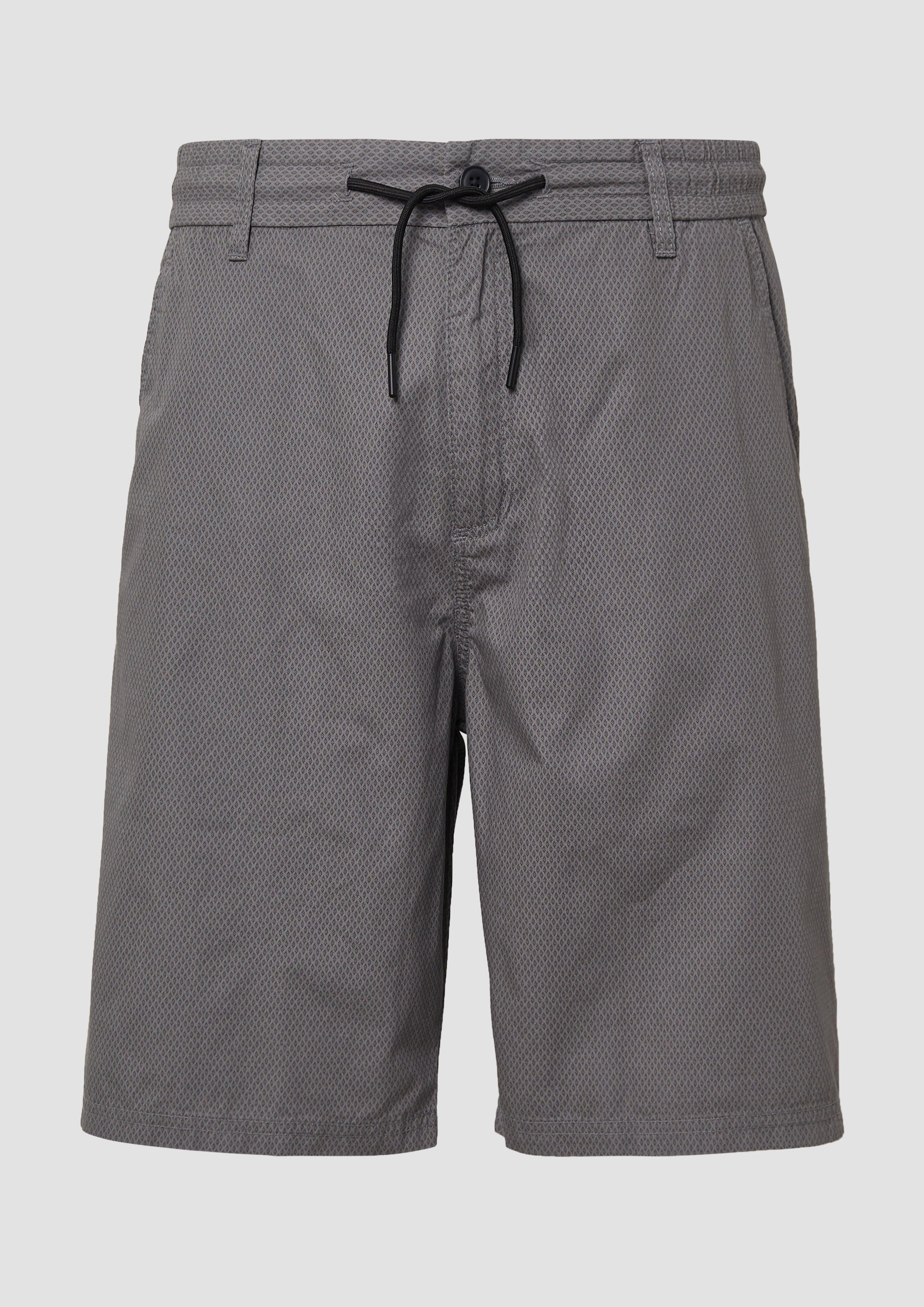 s.Oliver - Relaxed-Fit-Bermuda mit Minimalmuster und Elastikbund, Herren, grau