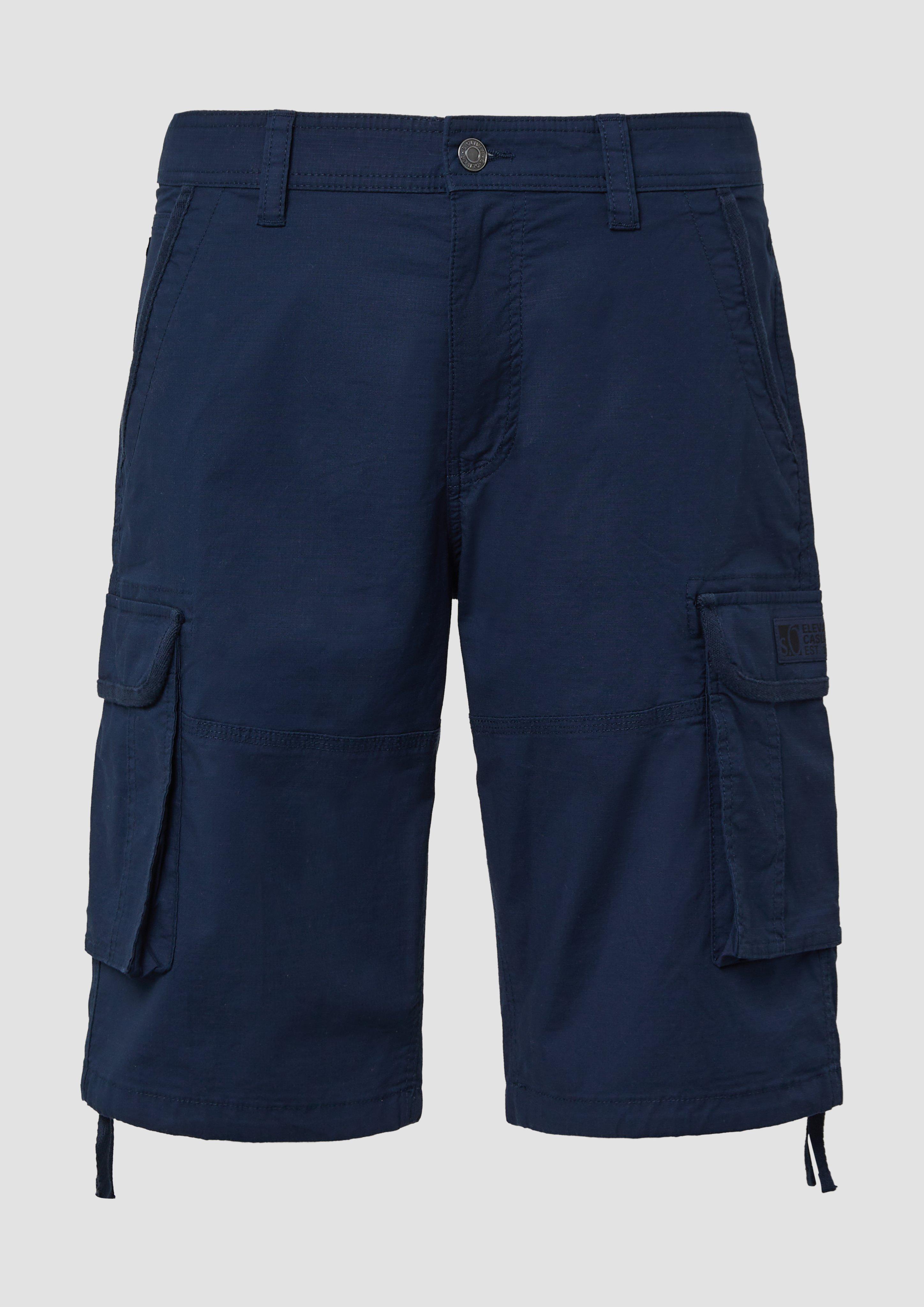 s.Oliver - File: Cargo-Bermuda im Relaxed Fit mit Ripstop-Struktur, Herren, blau