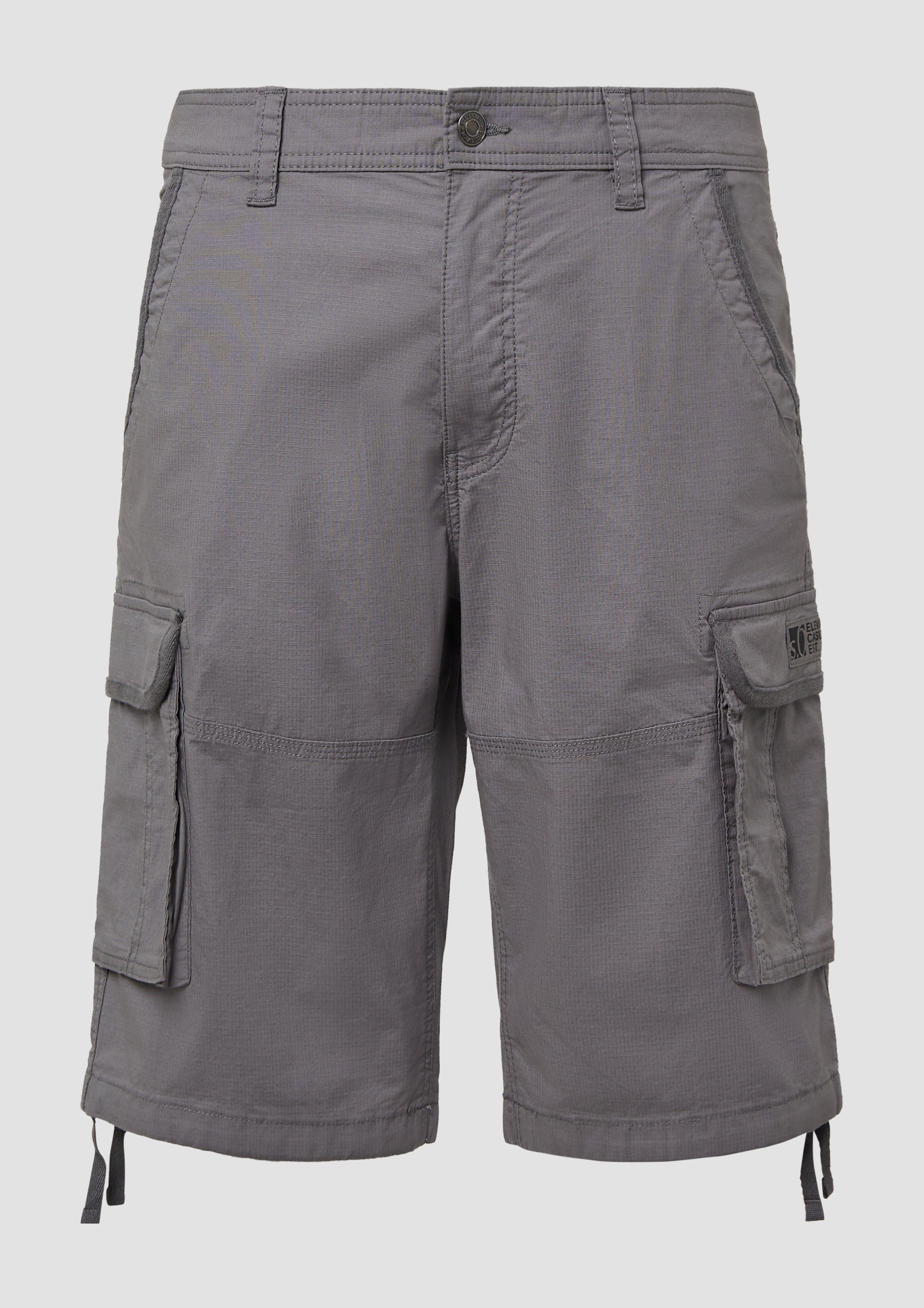 s.Oliver - File: Cargo-Bermuda im Relaxed Fit mit Ripstop-Struktur, Herren, grau