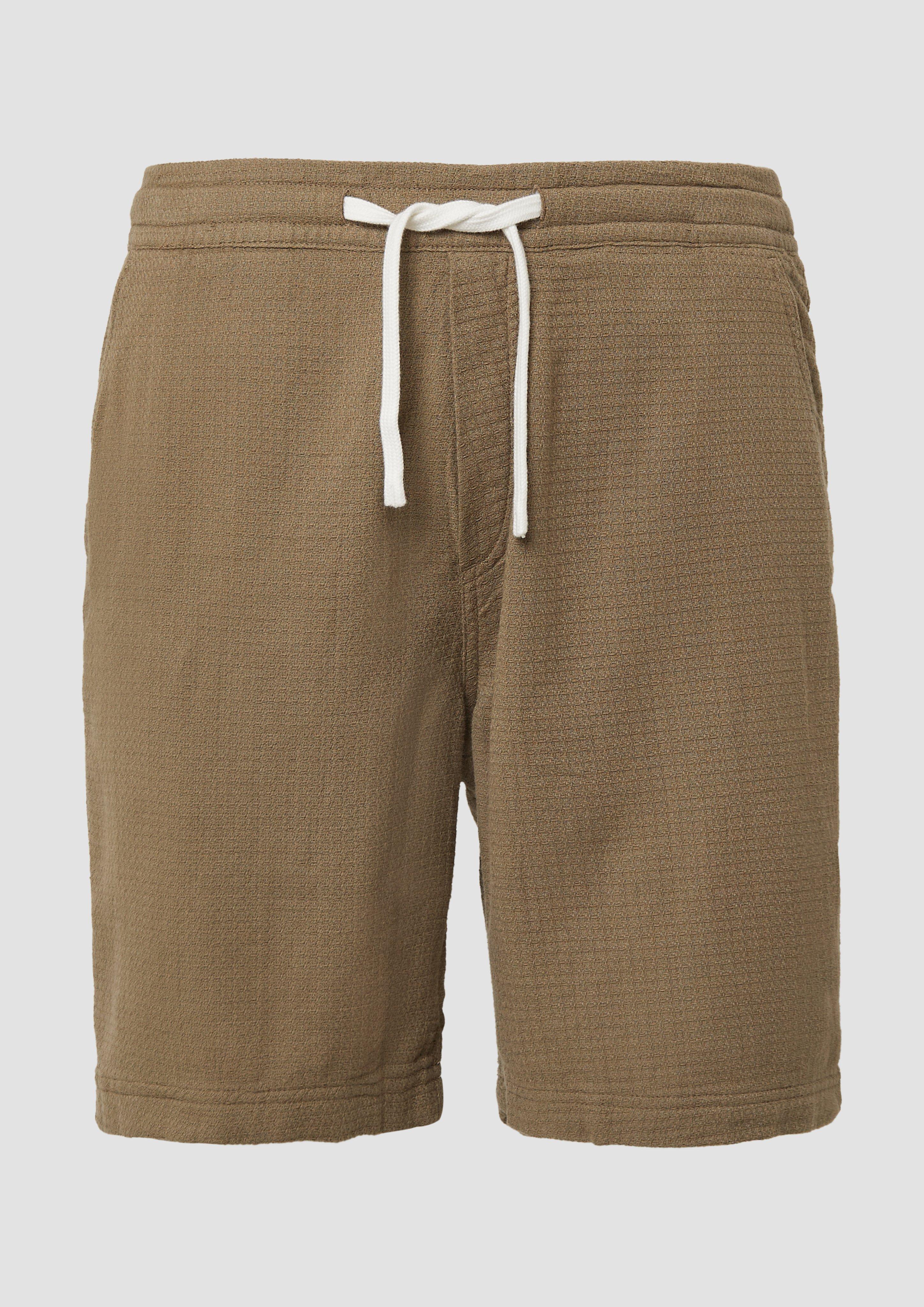 s.Oliver - Detroit: Strukturierte Baumwoll-Shorts im Relaxed Fit, Herren, Grün