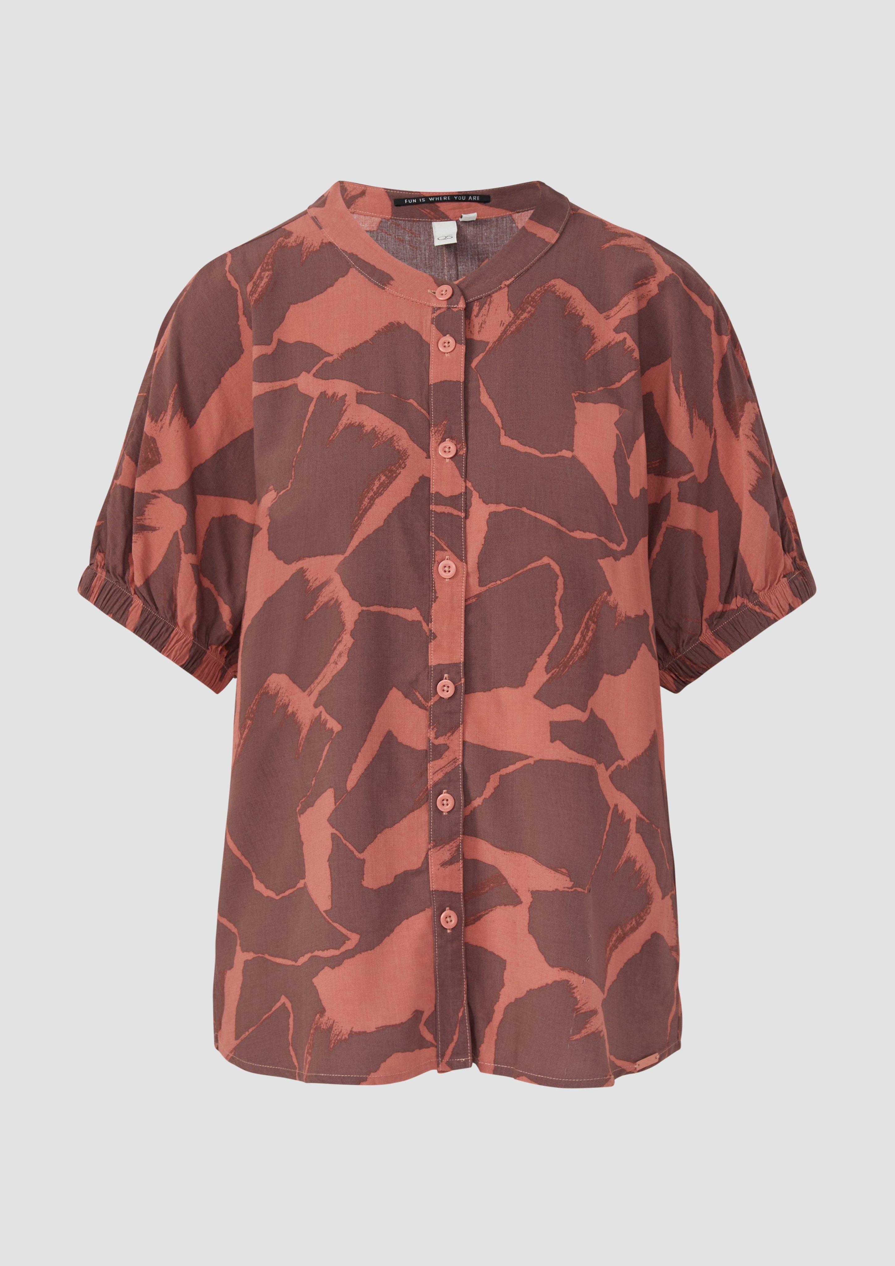 QS - Durchgeknöpfte Viskosebluse, Damen, orange|lila