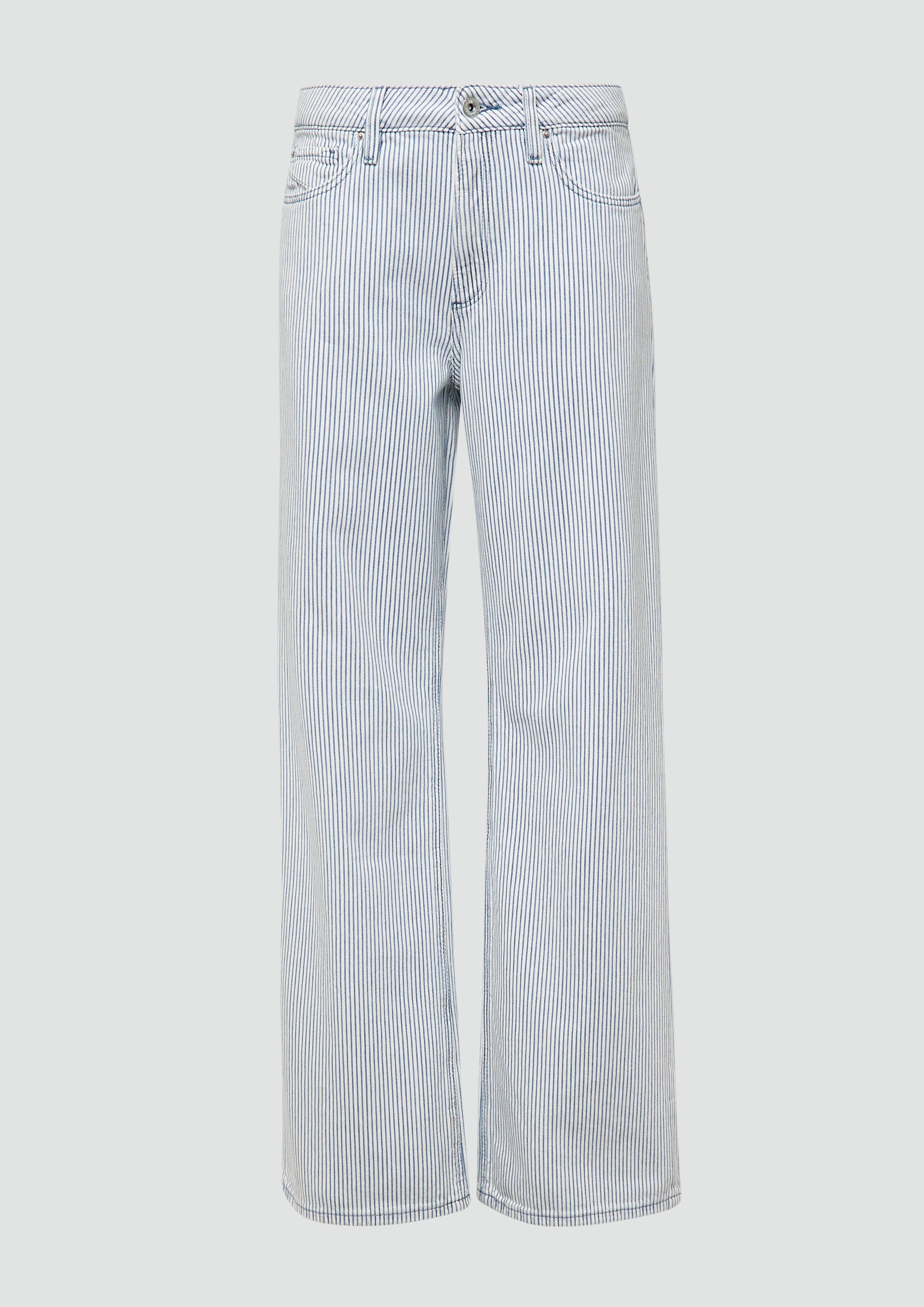 QS - Jeans Catie / Slim Fit / High Rise / Wide Leg, Damen, creme|blau