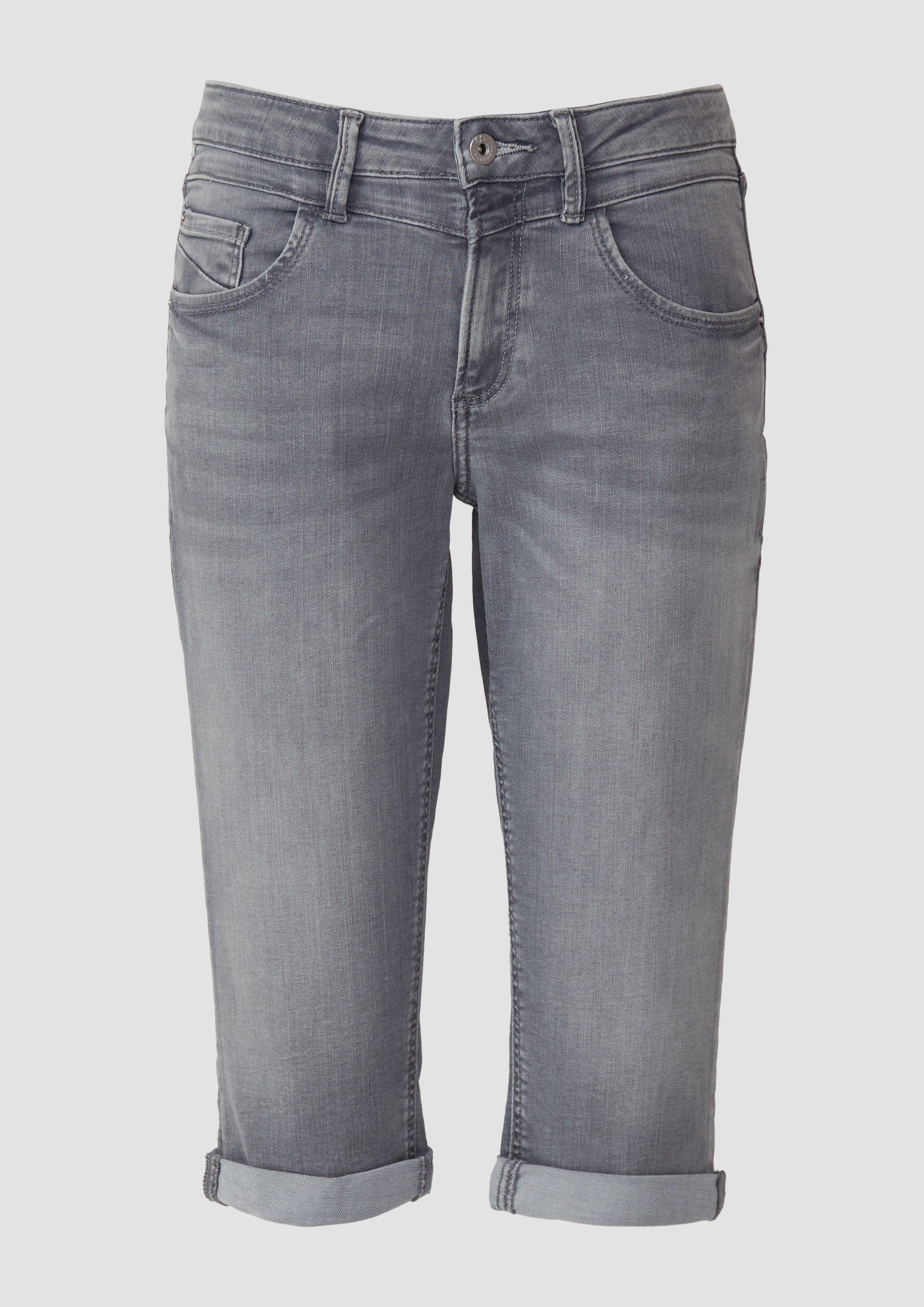QS - Capri-Jeans Catie / Slim Fit / Mid Rise, Damen, grau