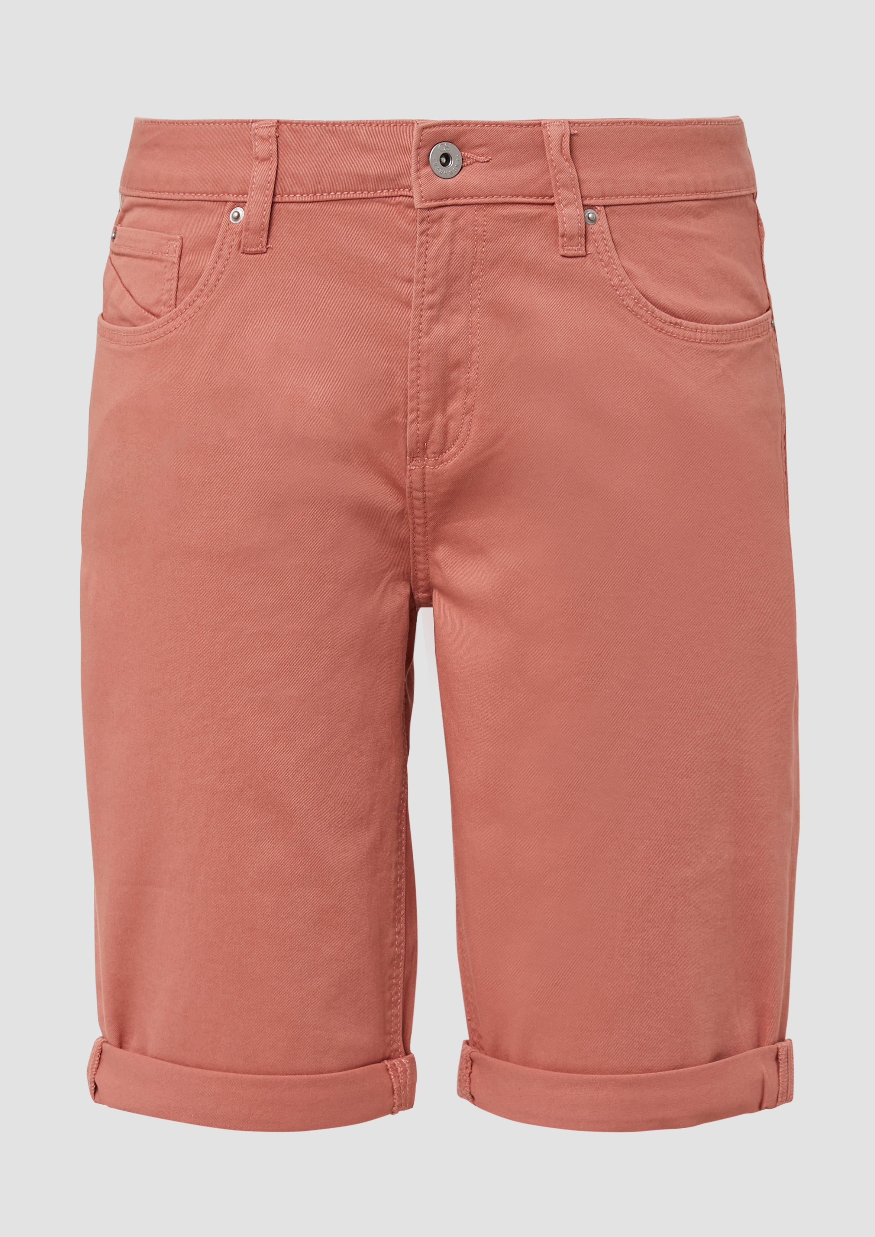 QS - Jeans-Bermuda Catie / Slim Fit / Mid Rise, Damen, Orange