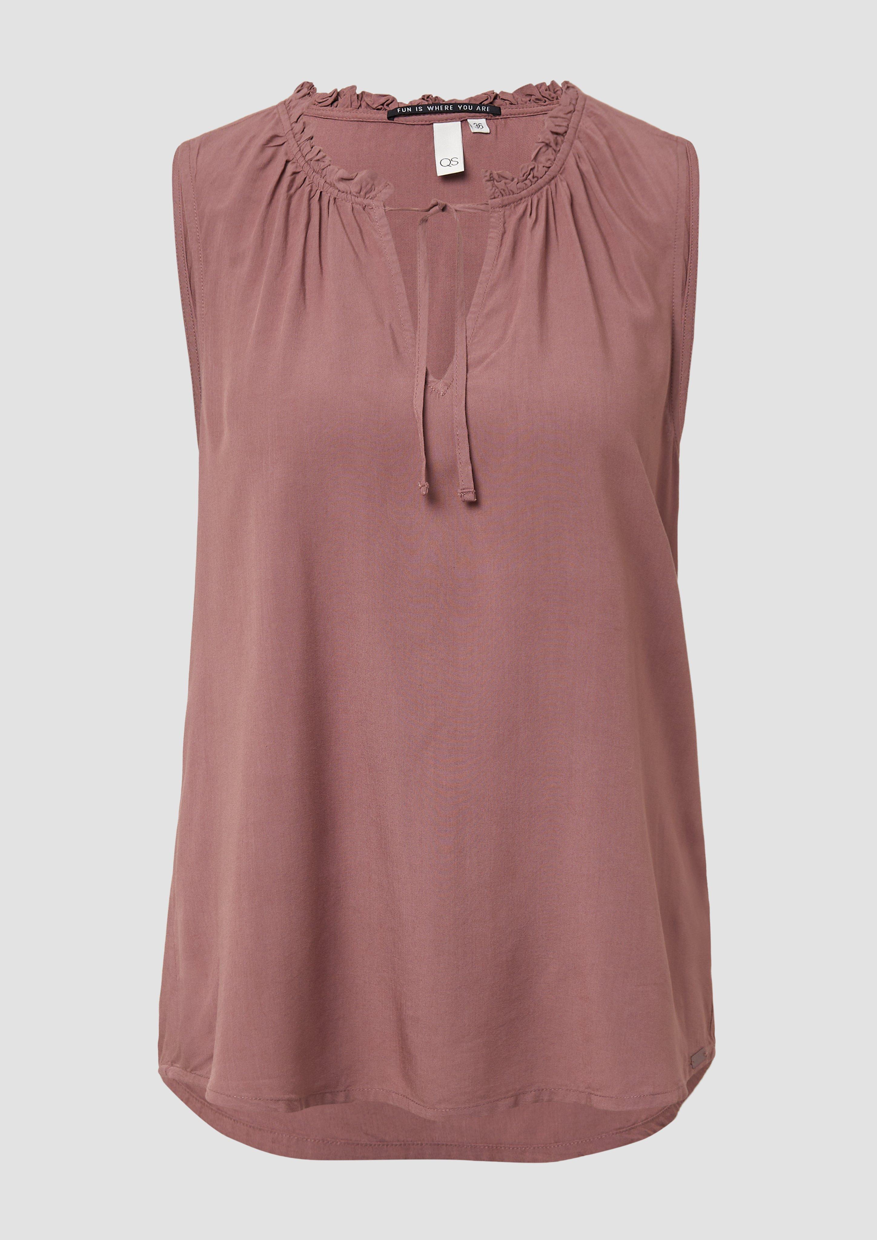 QS - Blusentop aus Viskose, Damen, Rosa