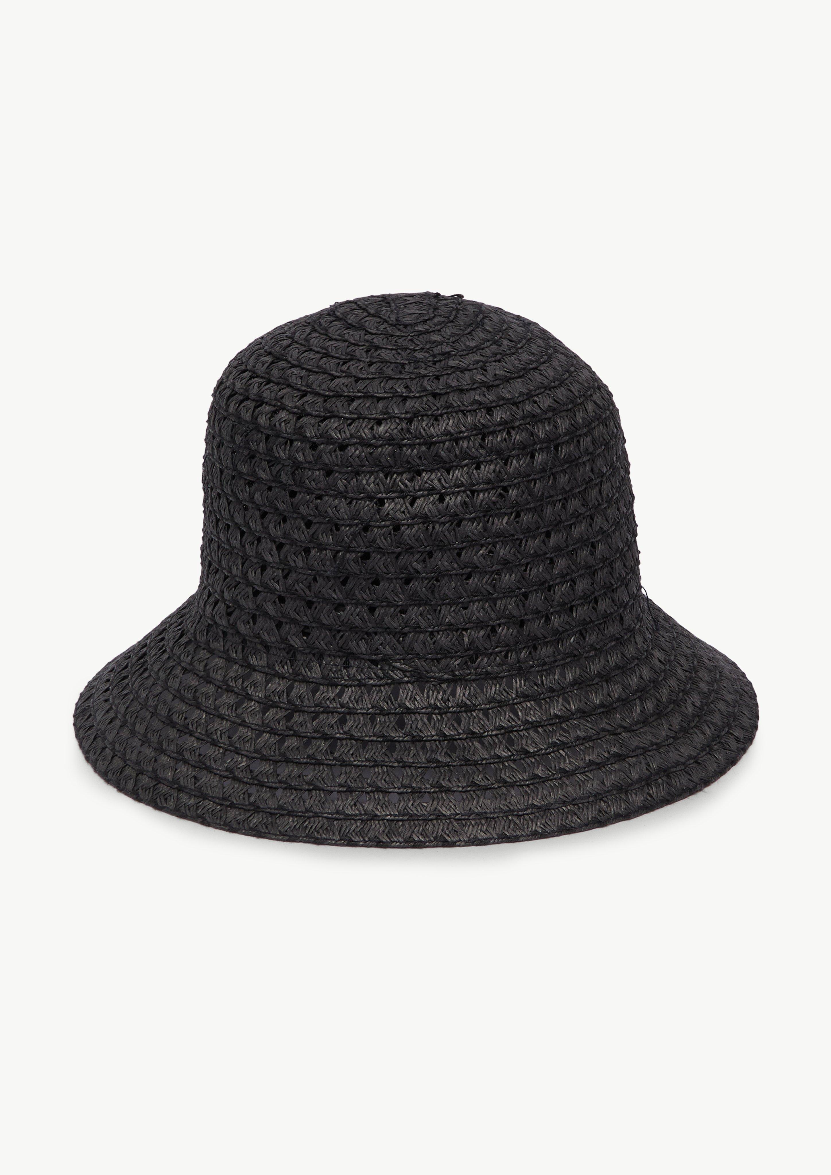 美品⭐︎Uhr⭐︎Portable Sun Hat⭐︎ブラック Cotton blend sun hat with textured pattern - Black | SCAYLE