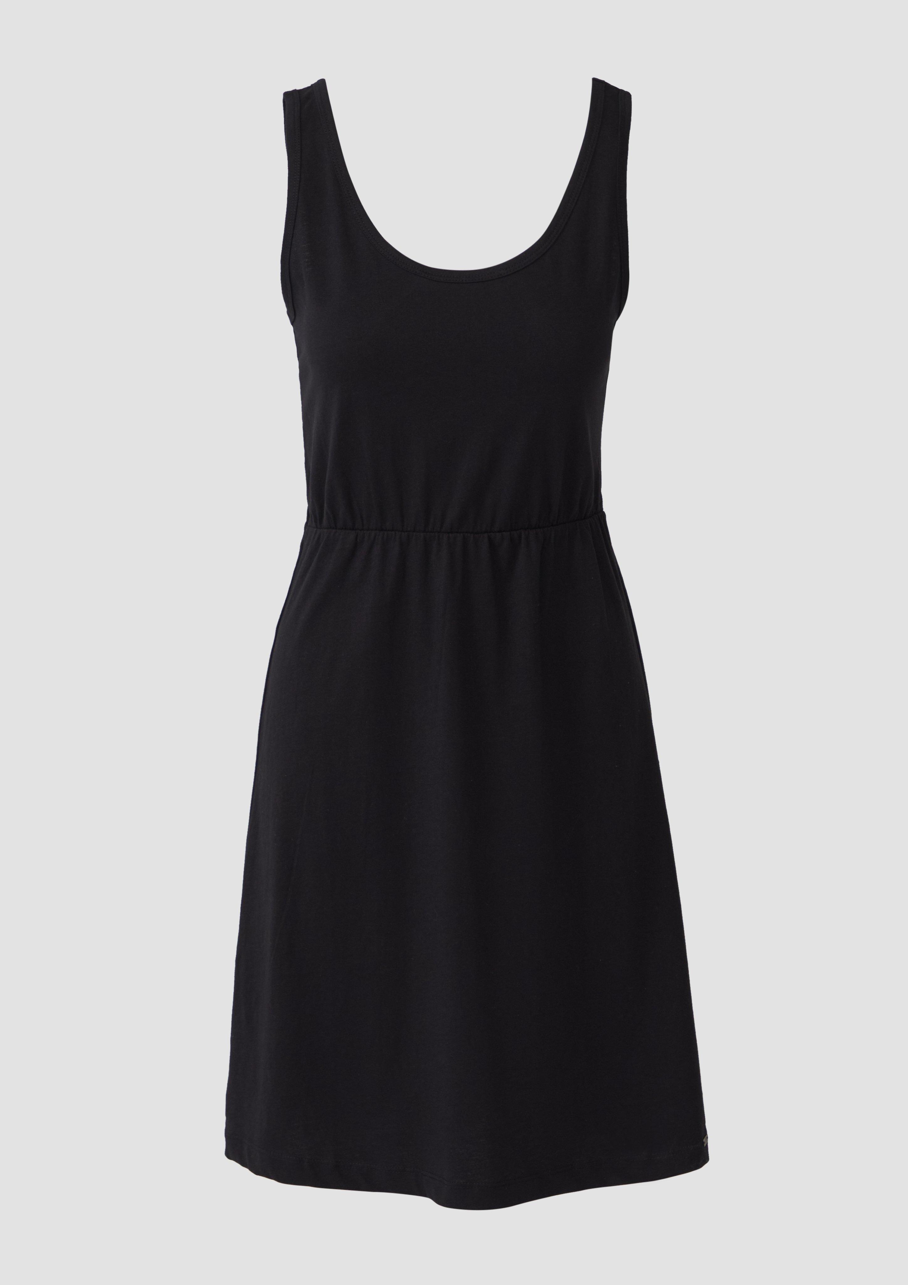 QS - Kurzes Jerseykleid aus Baumwolle, Damen, schwarz