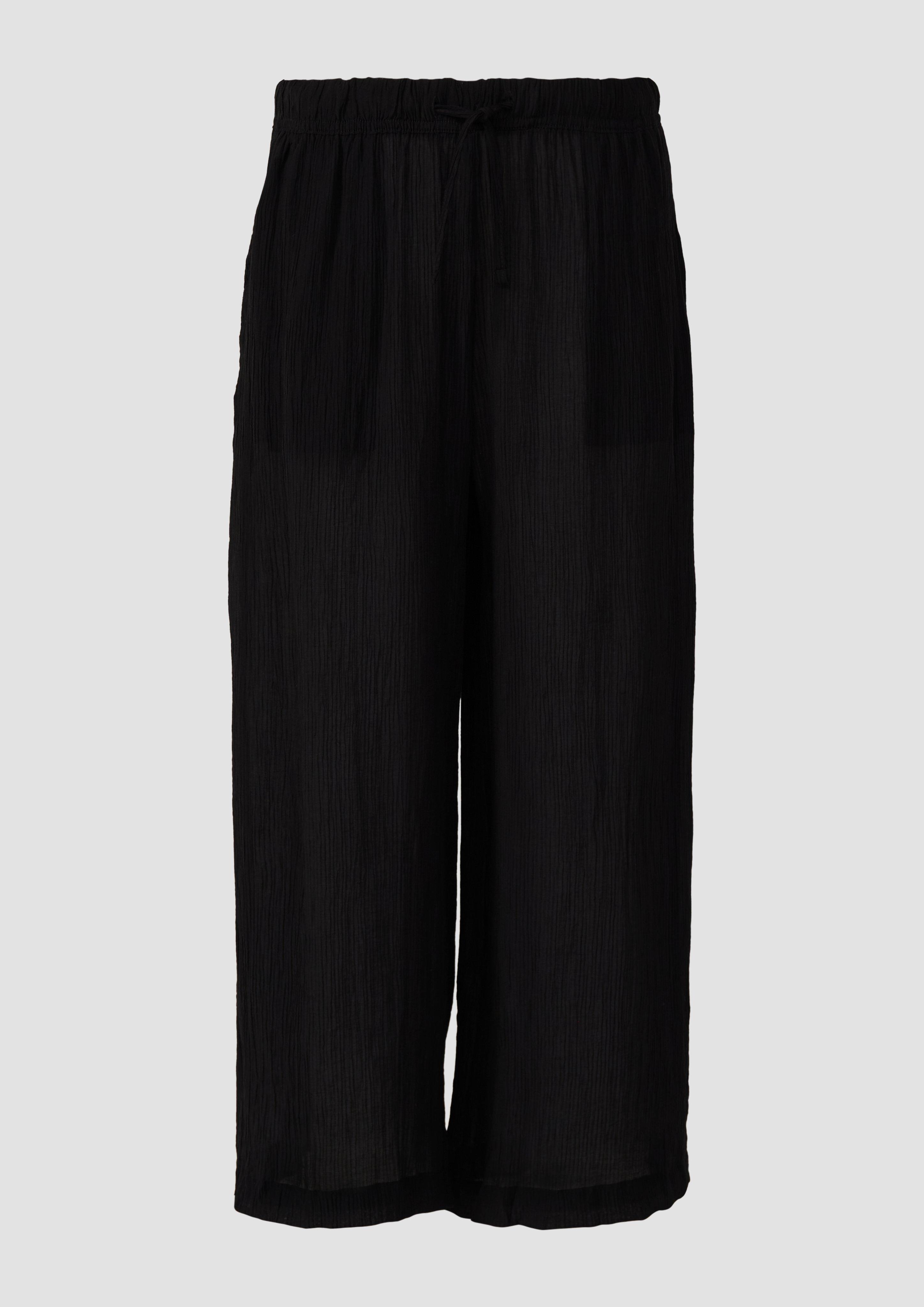 Thumbnail - QS - Strukturierte Culotte aus Viskosemix, Damen, schwarz