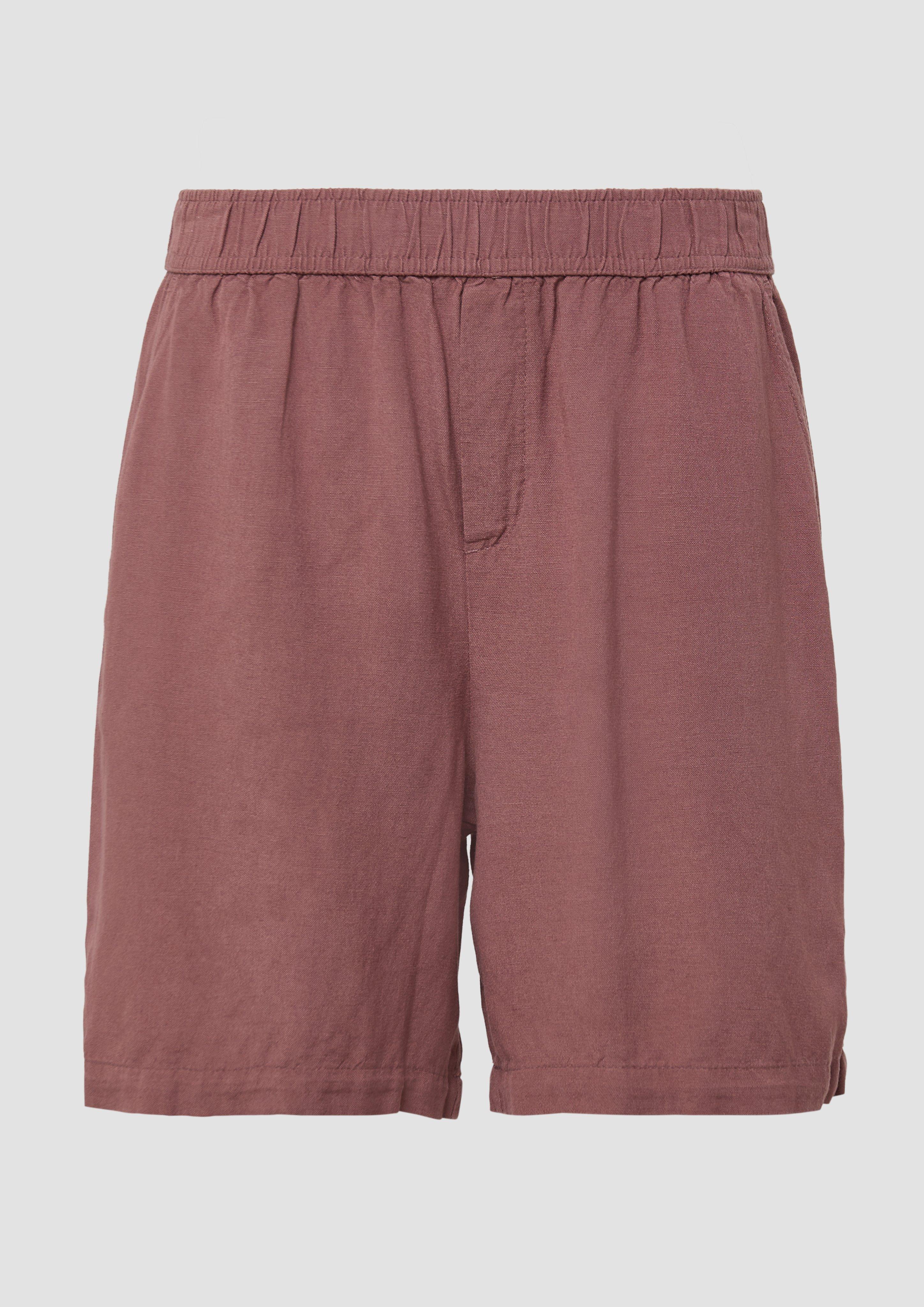 QS - Leinenmix-Shorts mit Elastikbund, Damen, lila