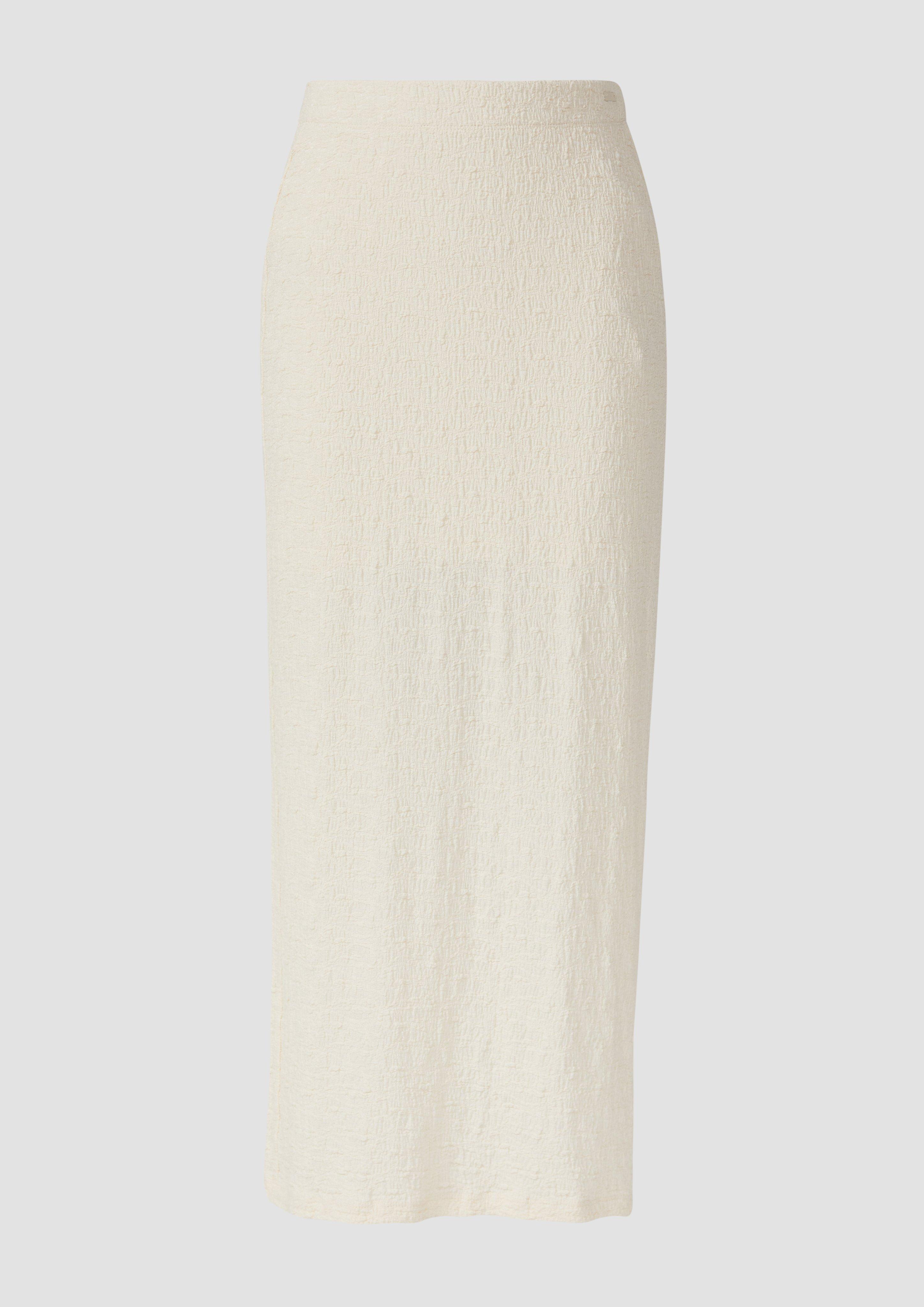 QS - Wadenlanger strukturierter Rock, Damen, Beige