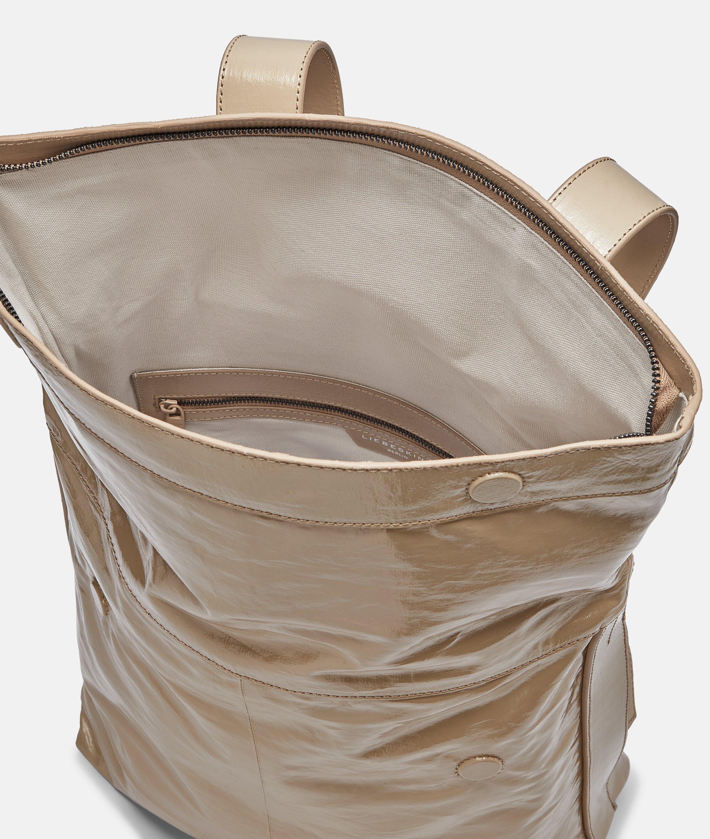 Elvira Backpack in beige, zwart & rood