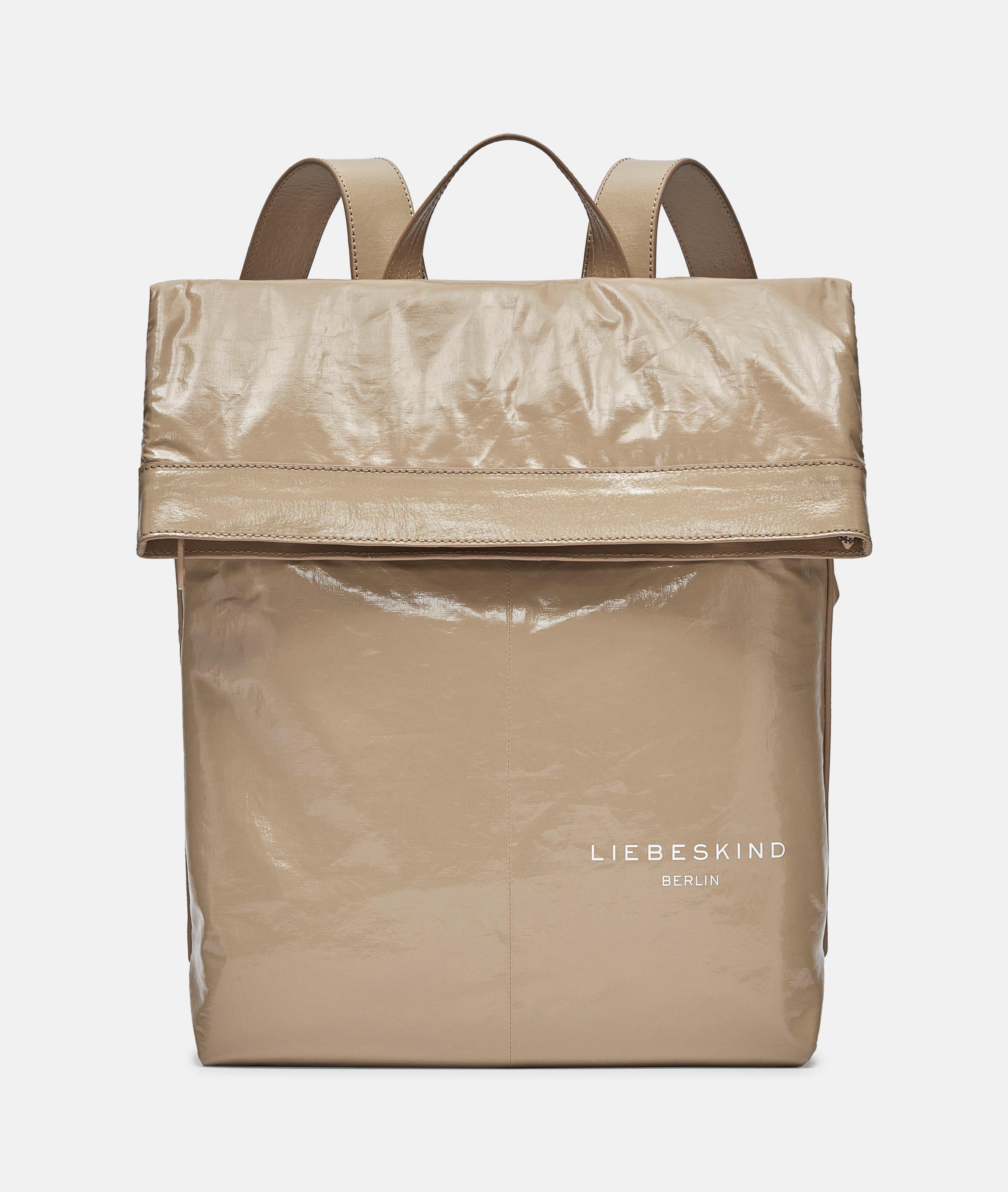 Thumbnail - Liebeskind Berlin - Großer Rucksack aus Baumwolle mit Lackfinish -  Beige
