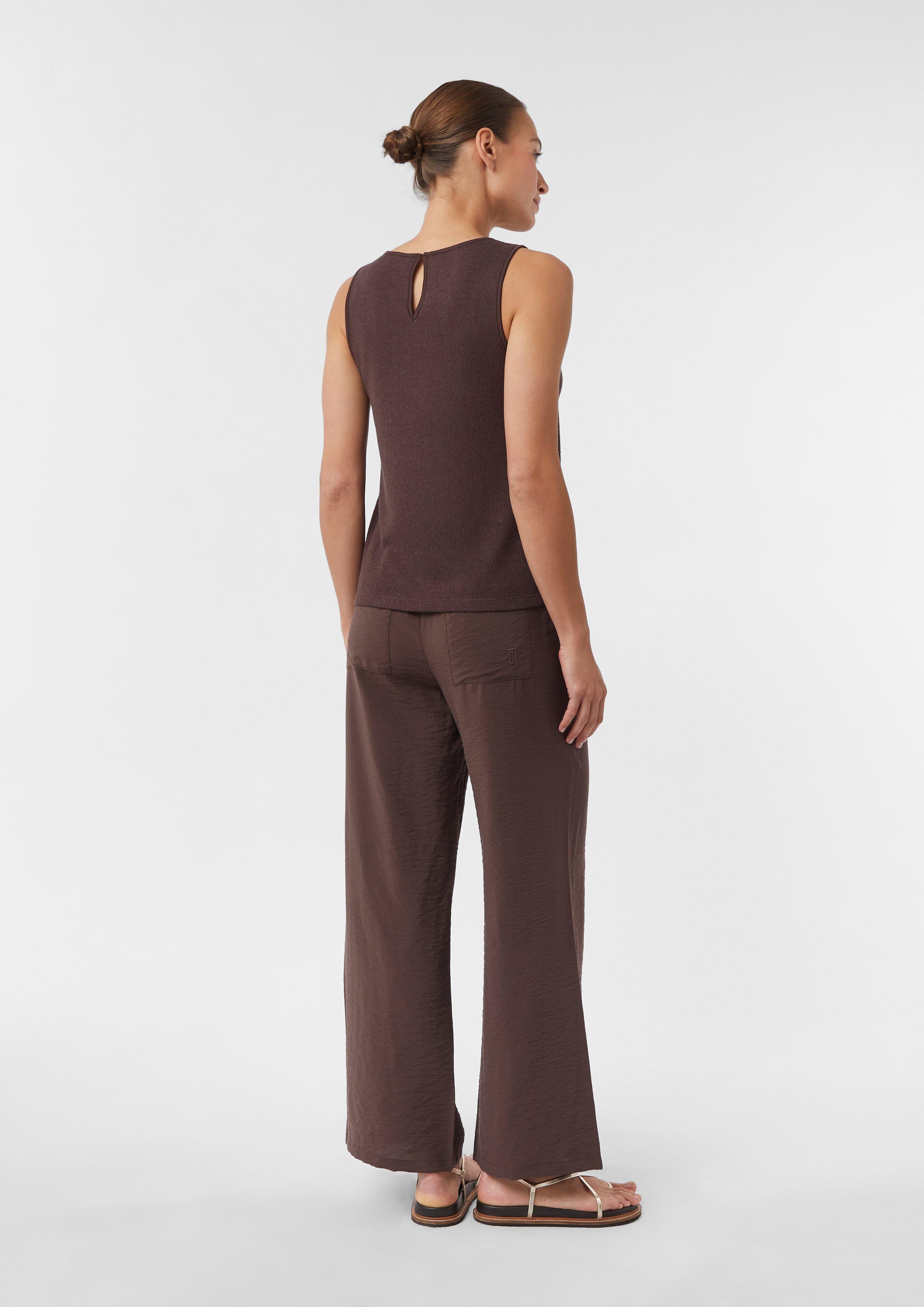 Knitted top in blended viscose - Brown | SCAYLE