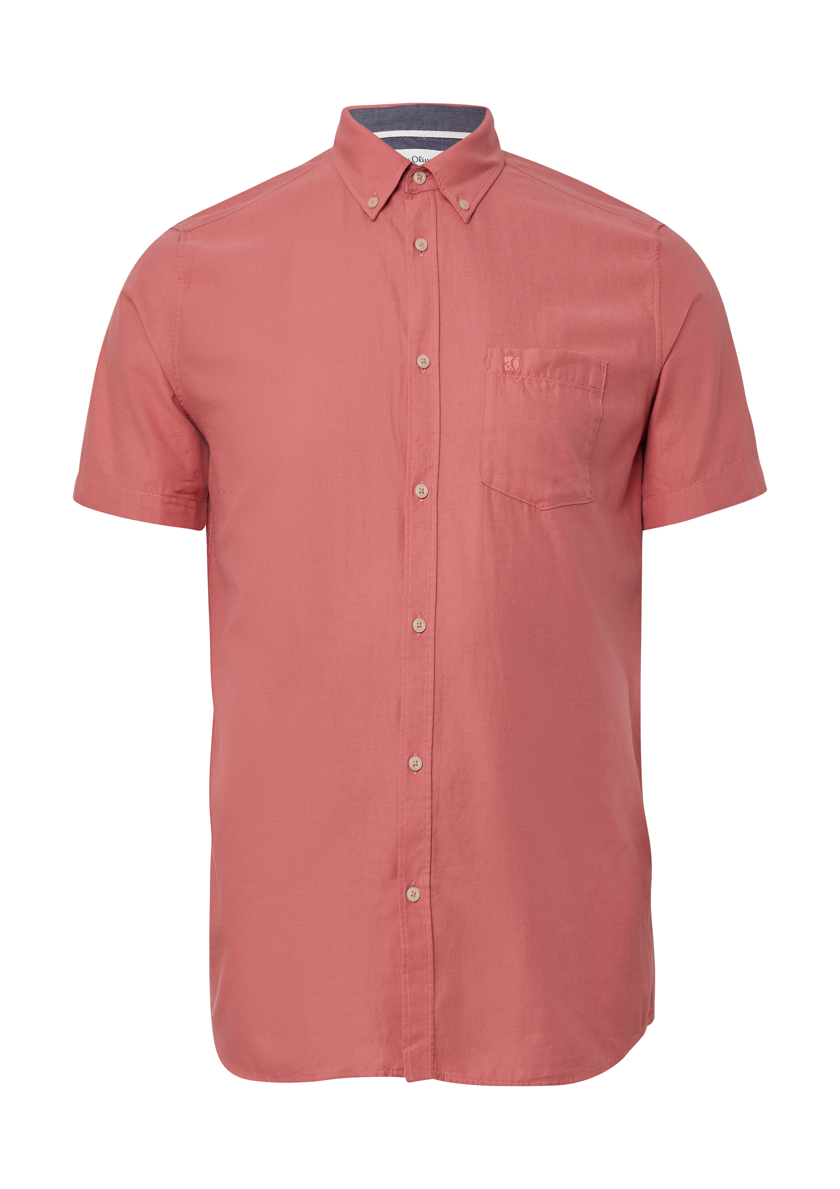 Regular Fit: Kurzärmeliges Twillhemd mit Button-Down-Kragen
