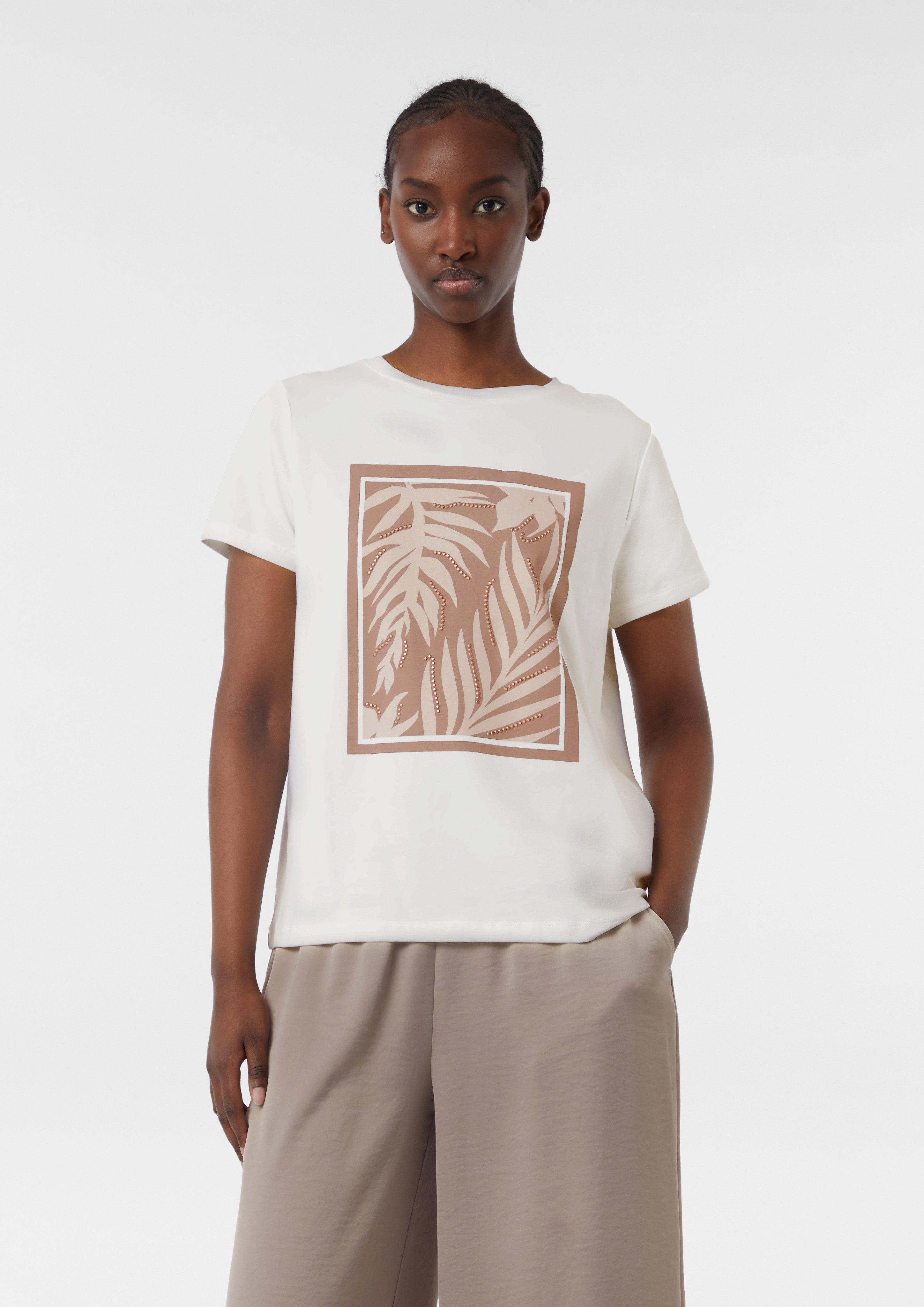 T-shirt made from a cotton blend with gemstones - White | SCAYLE