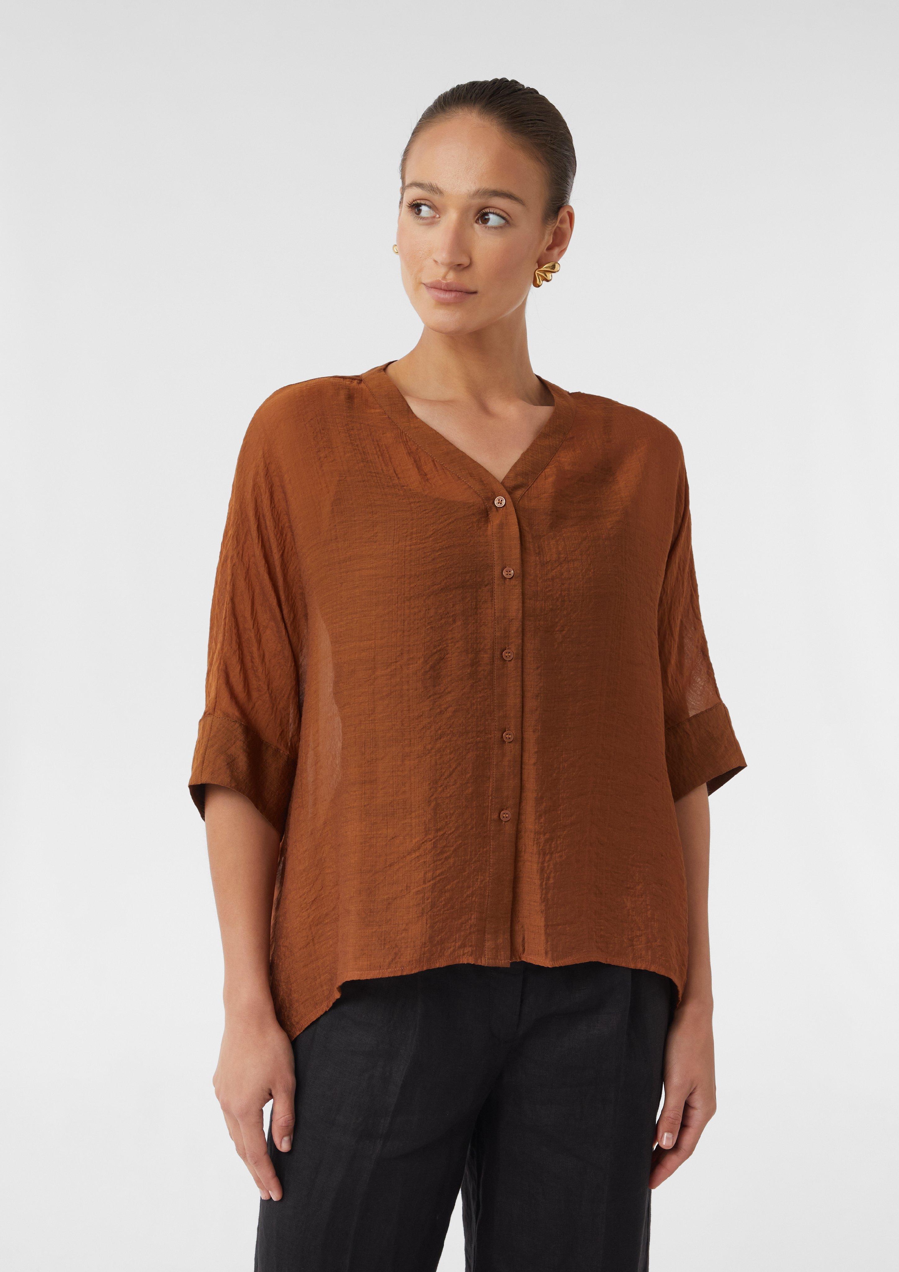 【福袋セール】 made blouse tunic Semi-transparent from blend viscose a トップス