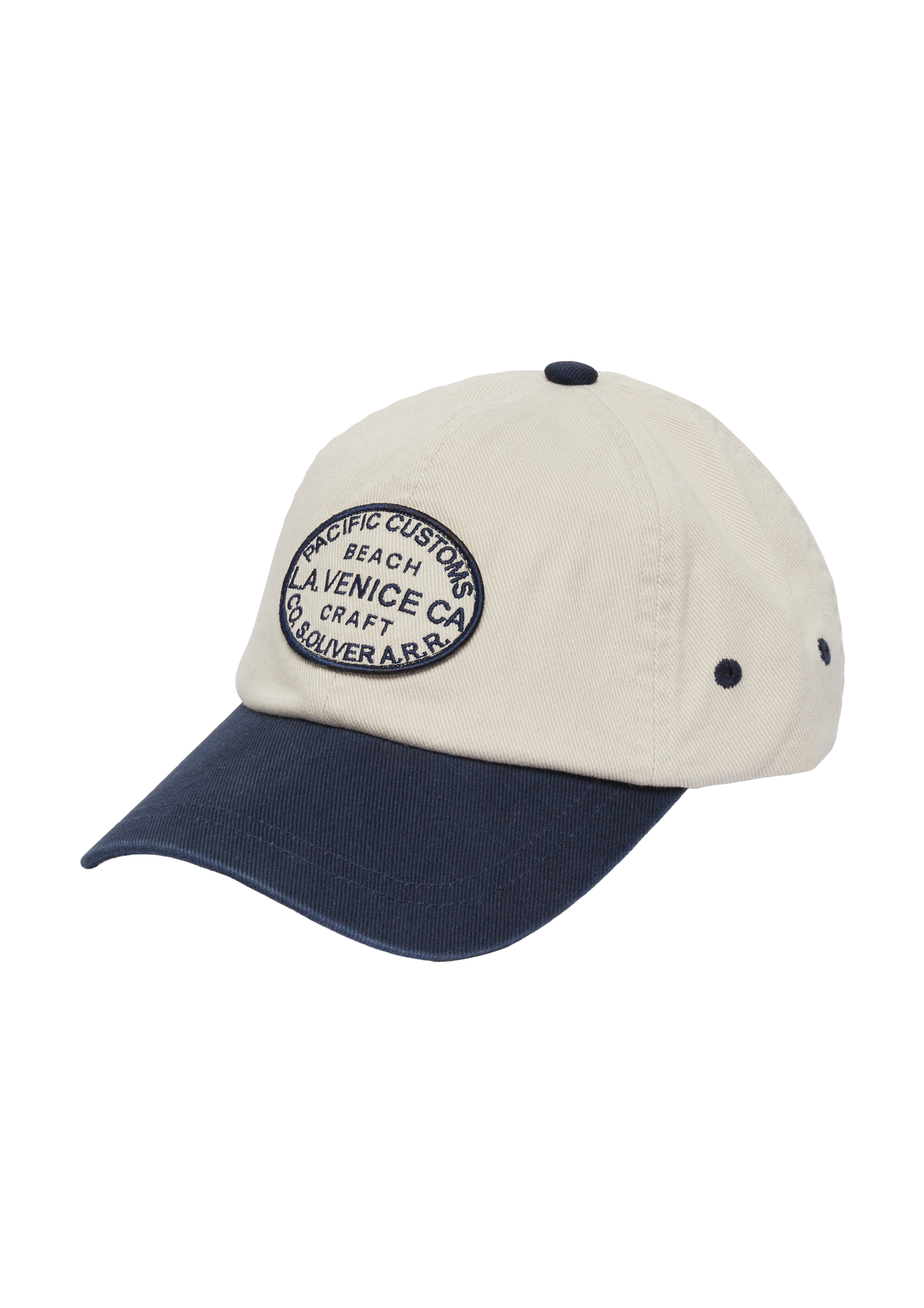 s.Oliver - Cap aus Twill mit gesticktem Patch, Herren, blau|creme