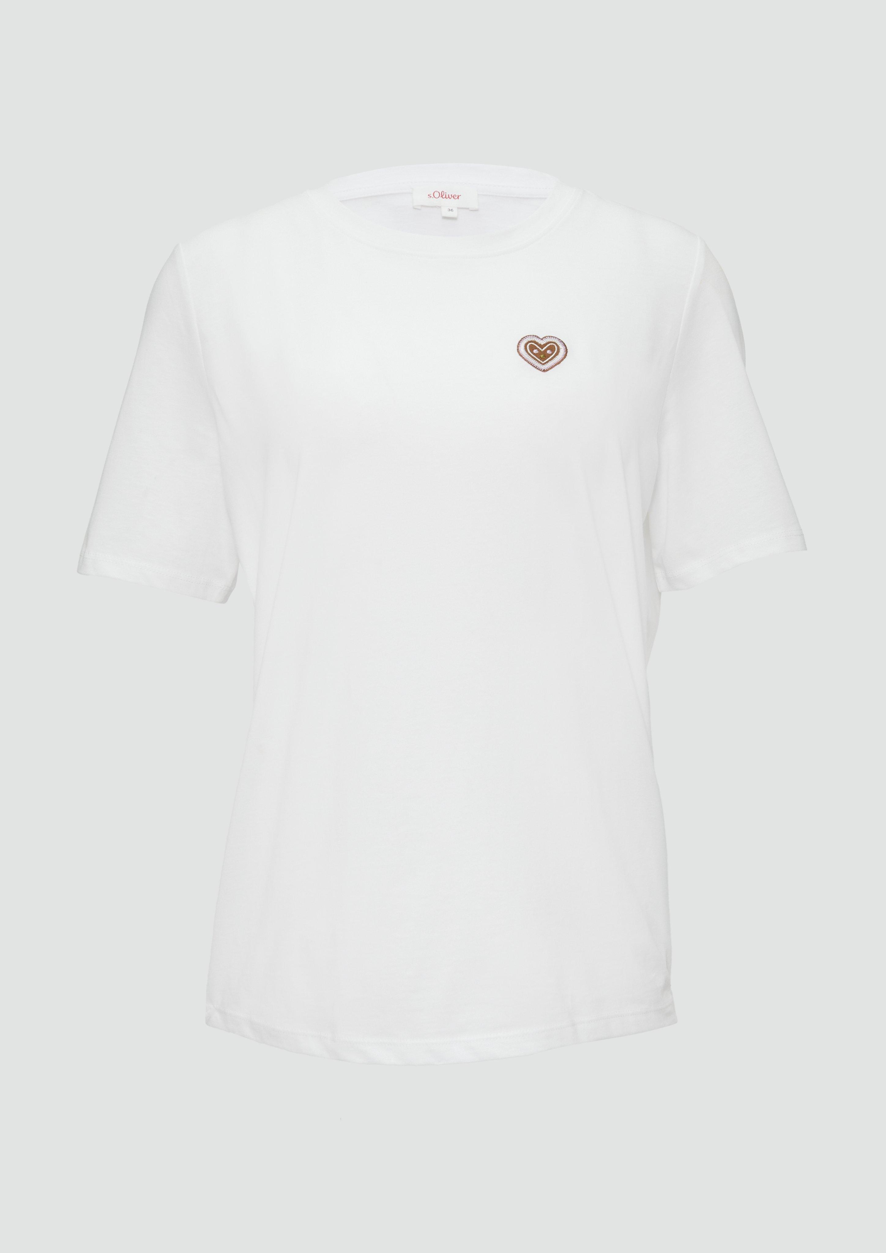 s.Oliver T-Shirt mit Frontprint und Glitzer-Detail