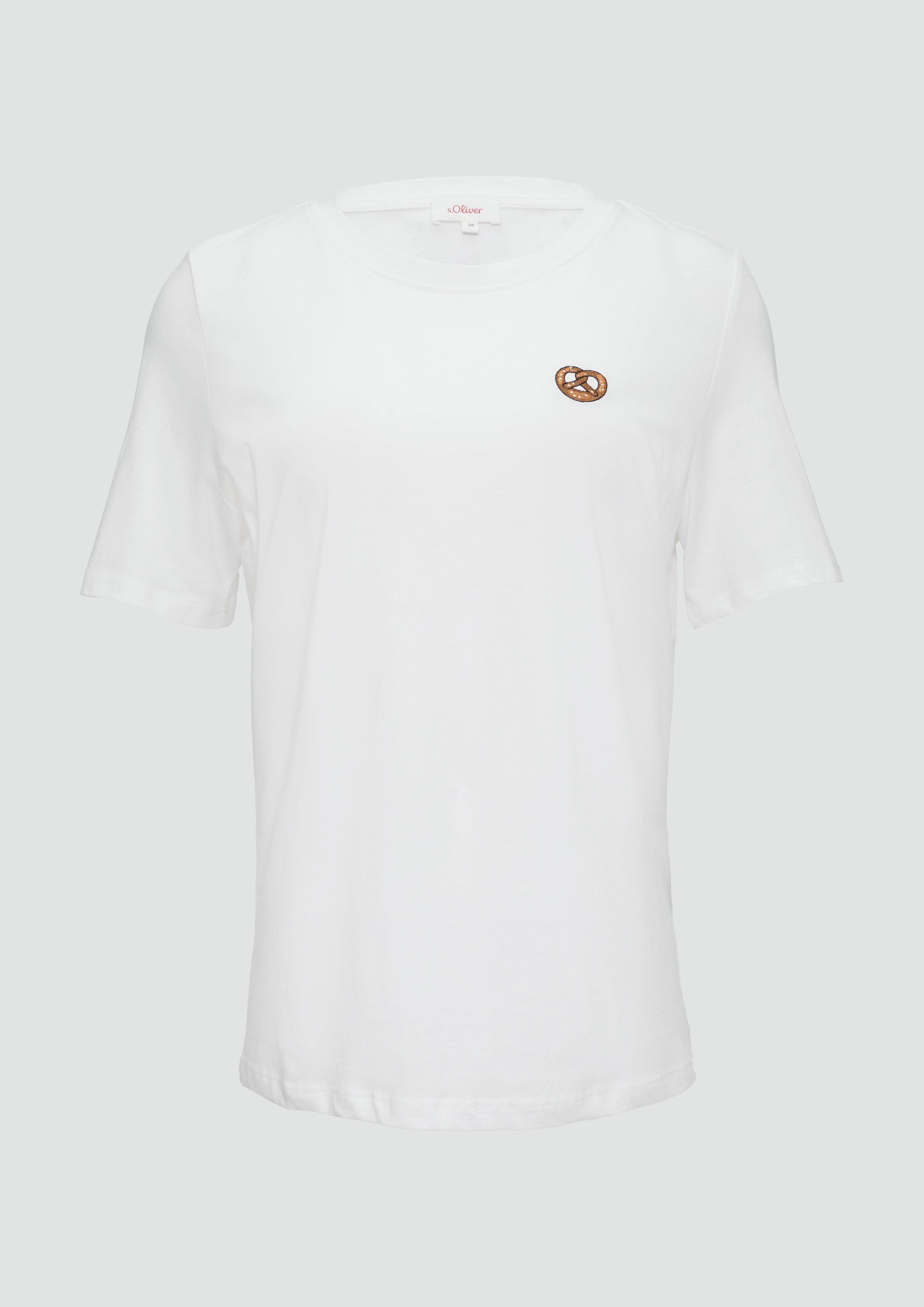 s.Oliver T-Shirt mit Frontprint und Glitzer-Detail