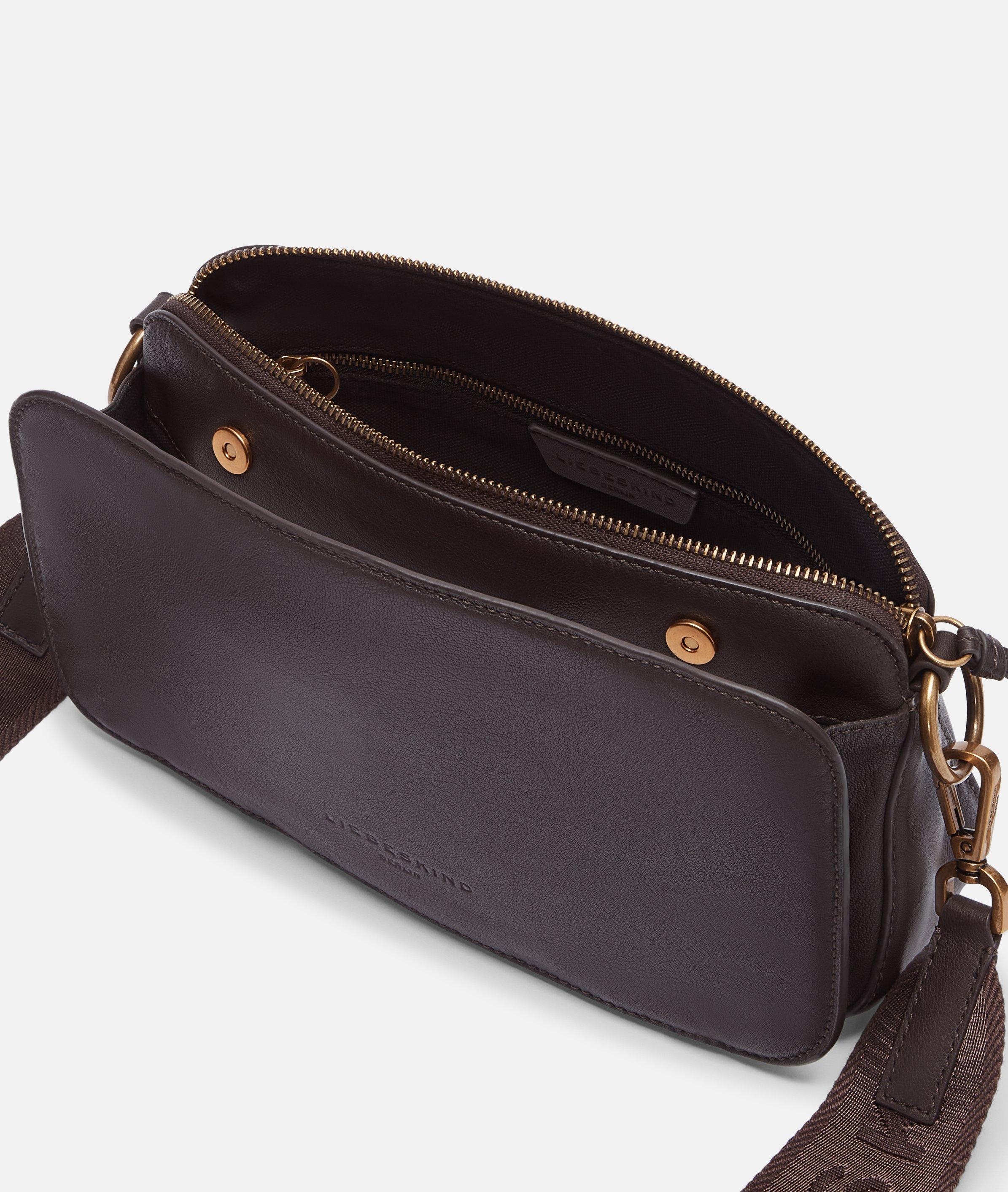 Crossbody in bruin, paars & bruin