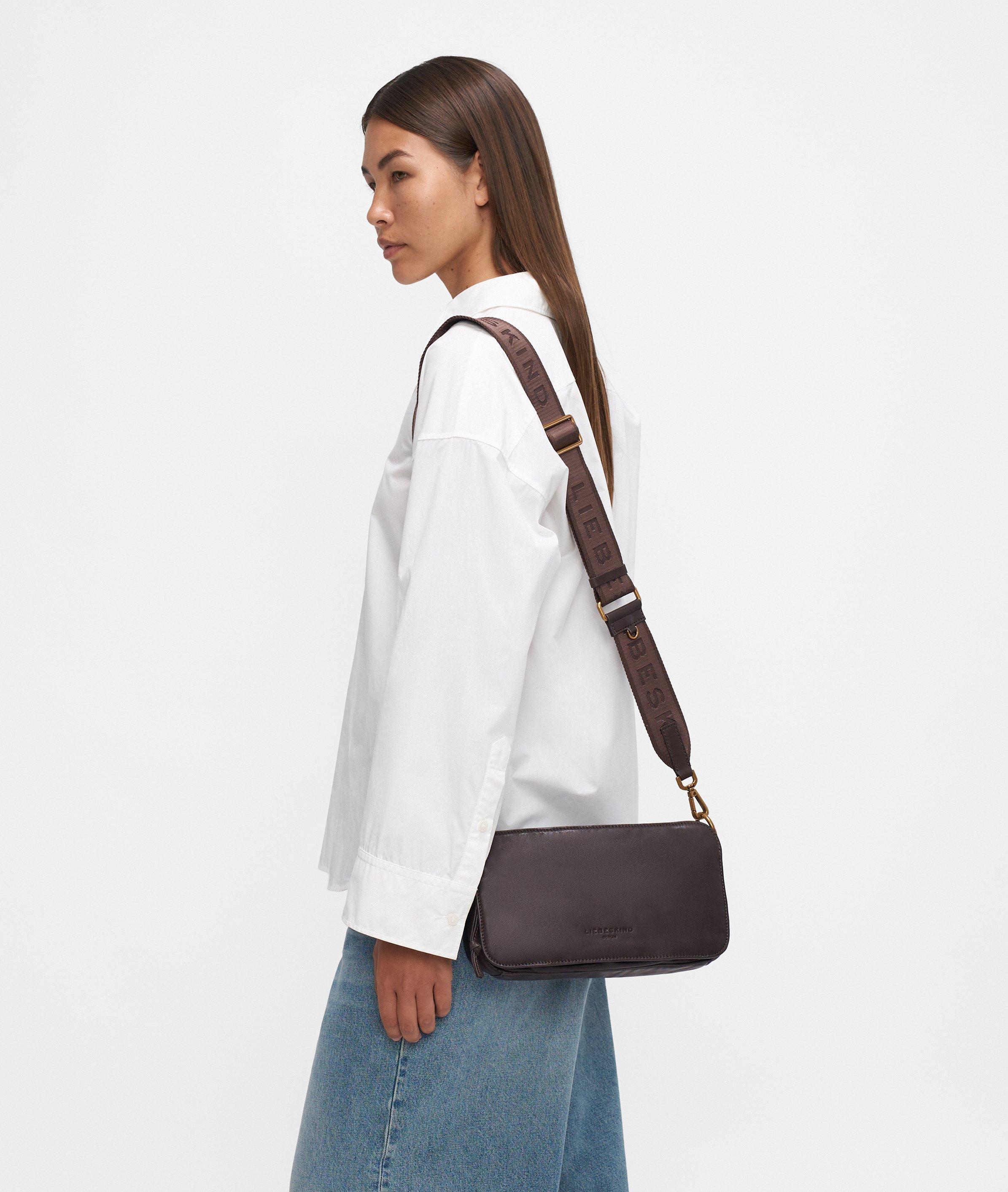 Crossbody in bruin, paars & bruin